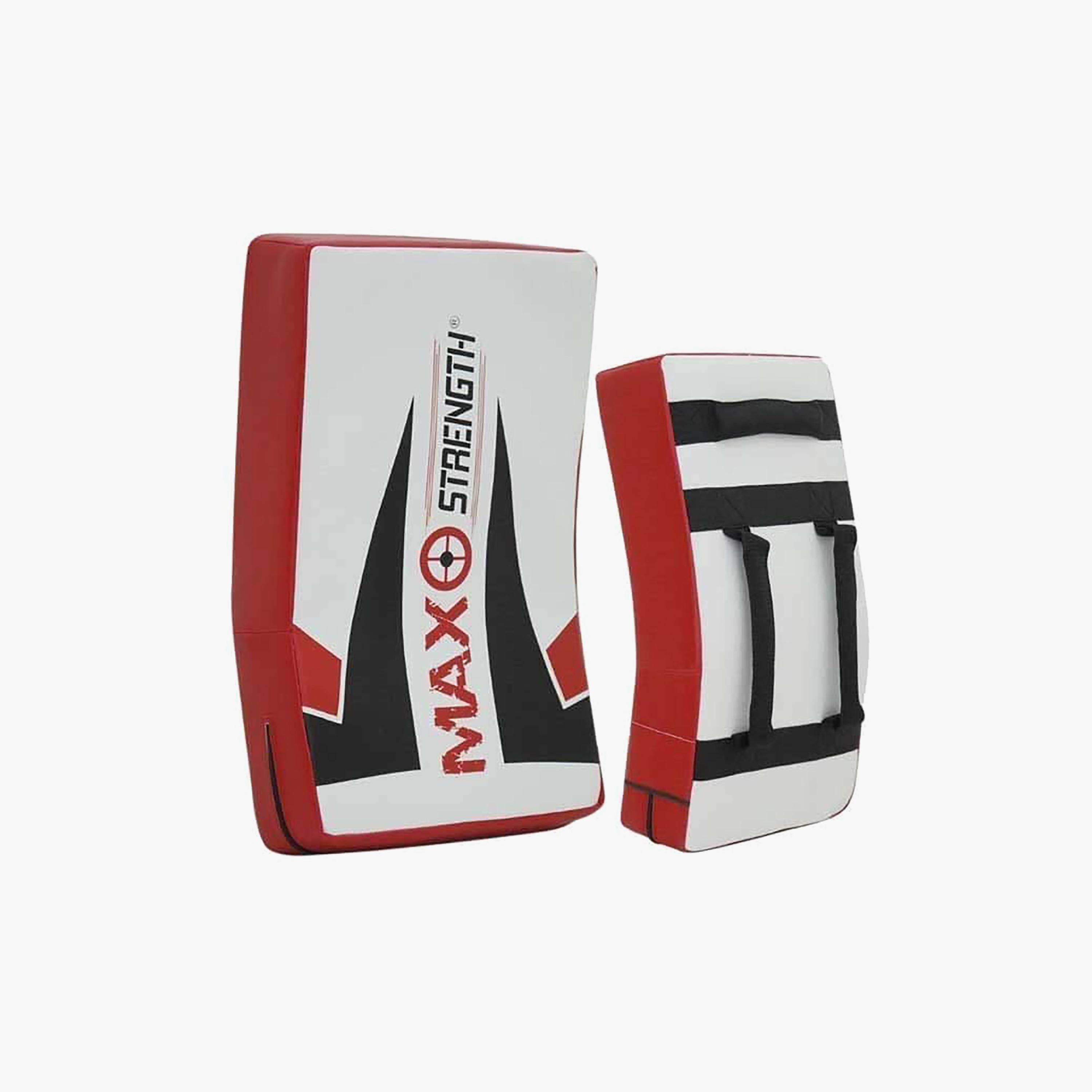 X Maxstrength Kickboxing Punching Pad Curved Strike Shield MMA Kick Pad Red & White-sports-gear-gym-image-4