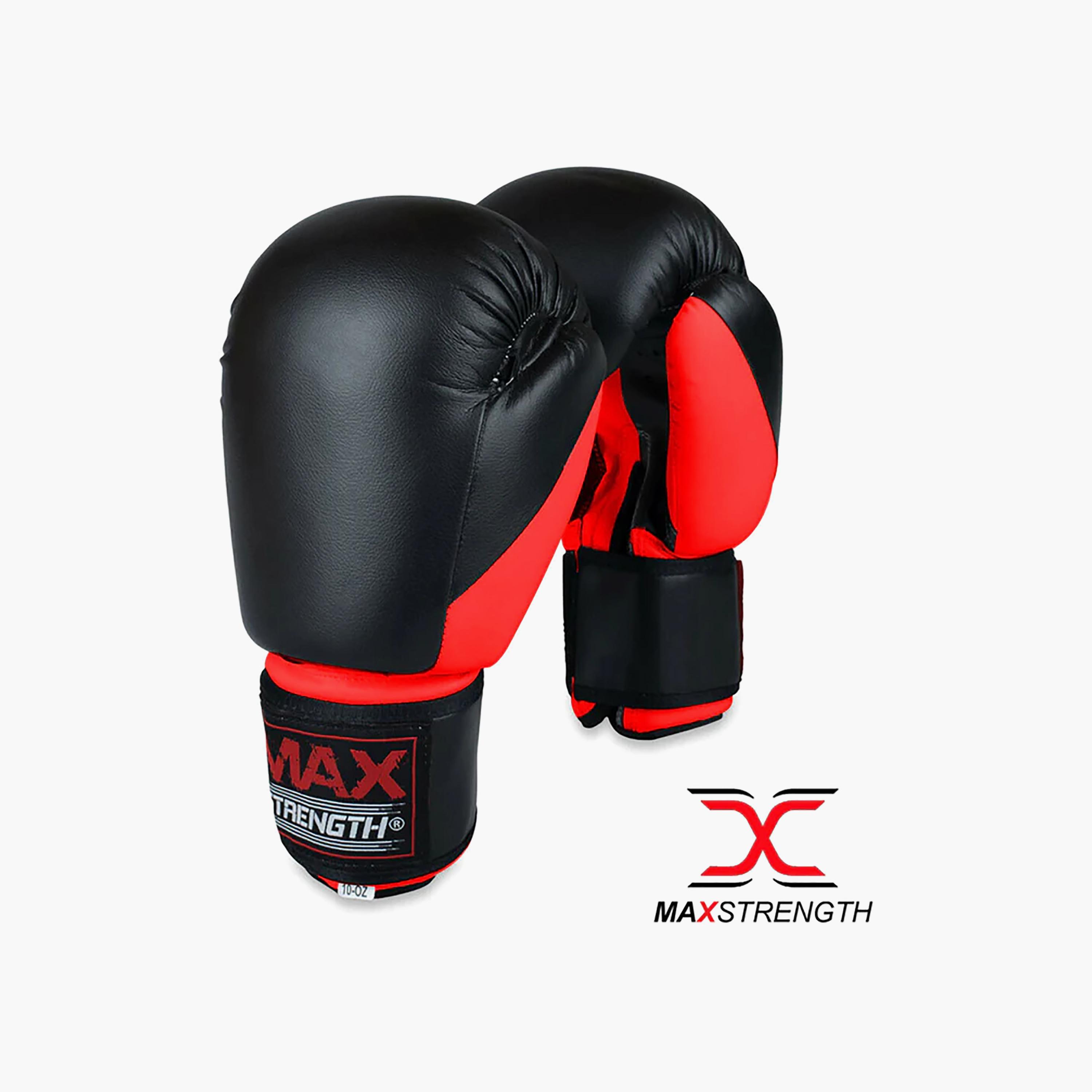 X Maxstrength Boxing Gloves Punching Training Sparring Gloves, Red-sports-gear-gym-image-1