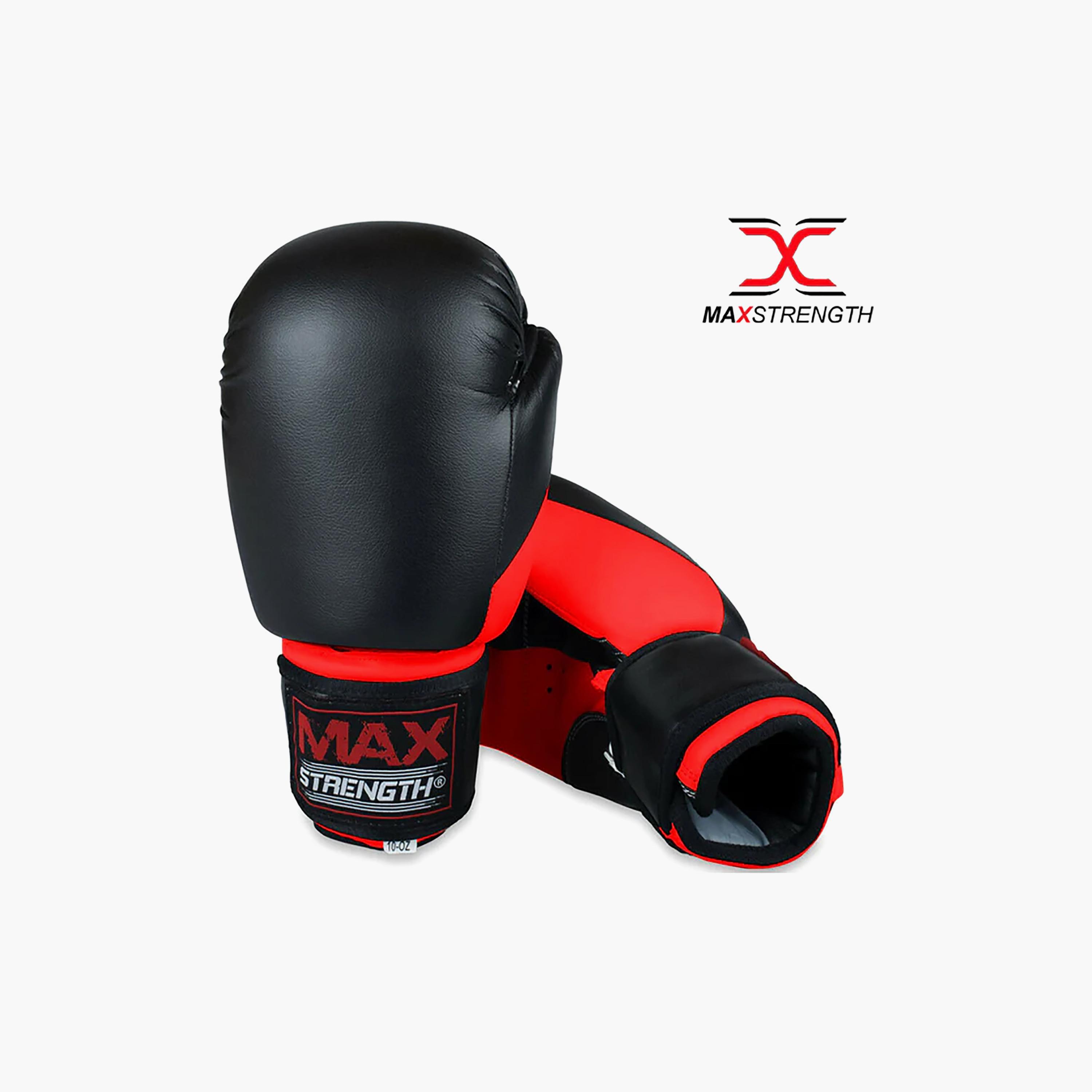 X Maxstrength Boxing Gloves Punching Training Sparring Gloves, Red-sports-gear-gym-image-2