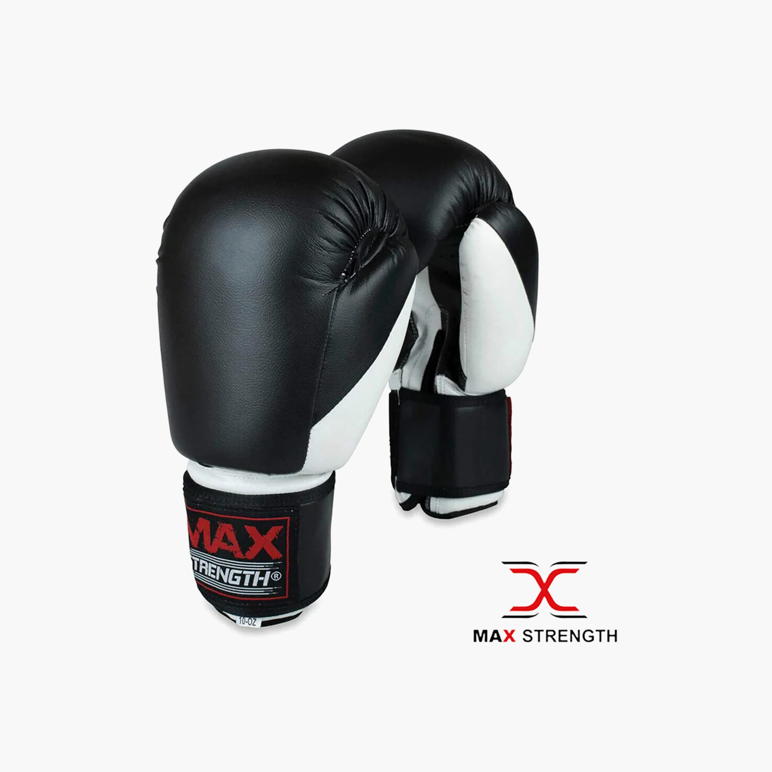 X Maxstrength Boxing Gloves Punching Training Sparring Gloves, Black-sports-gear-gym-image-1