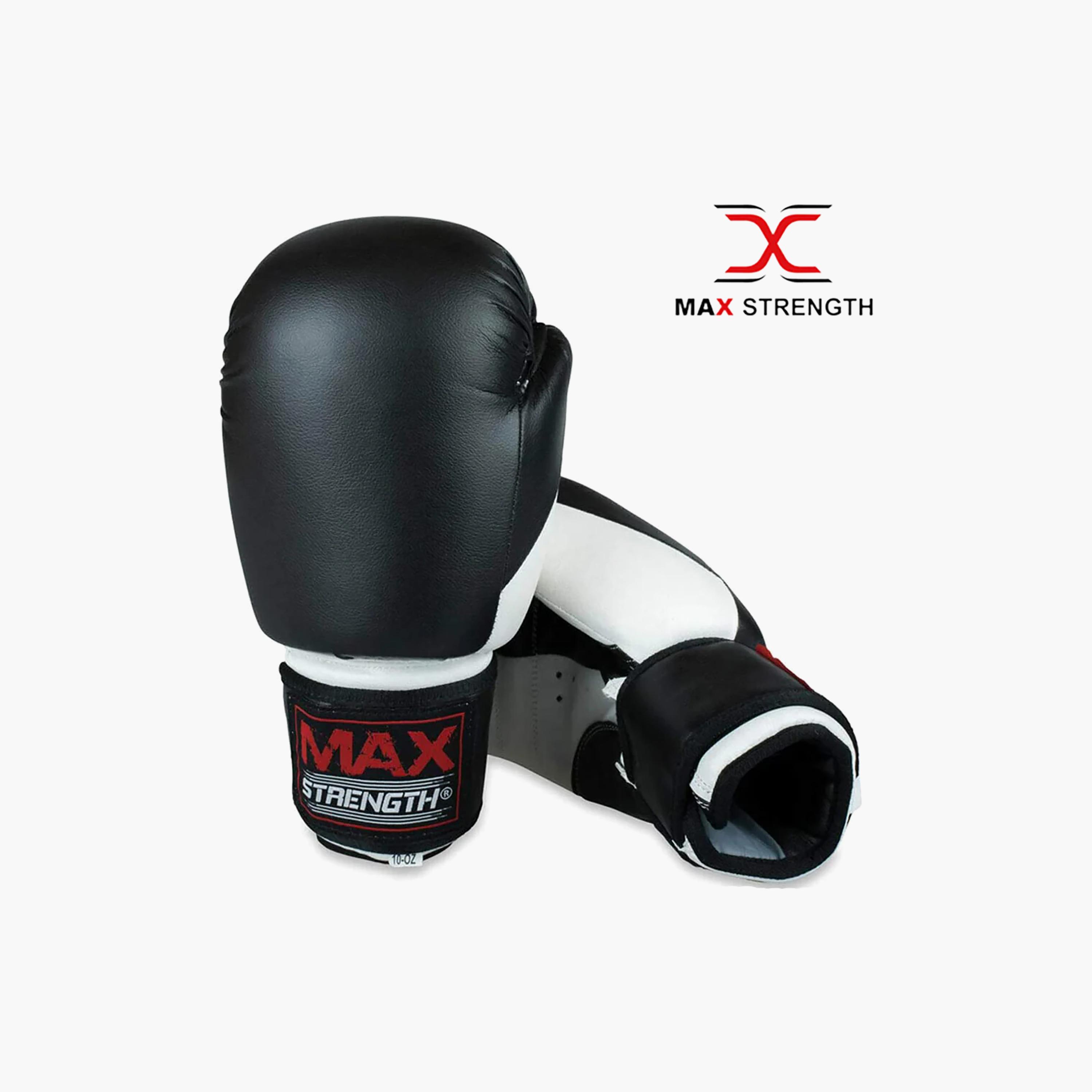X Maxstrength Boxing Gloves Punching Training Sparring Gloves, Black-sports-gear-gym-image-2