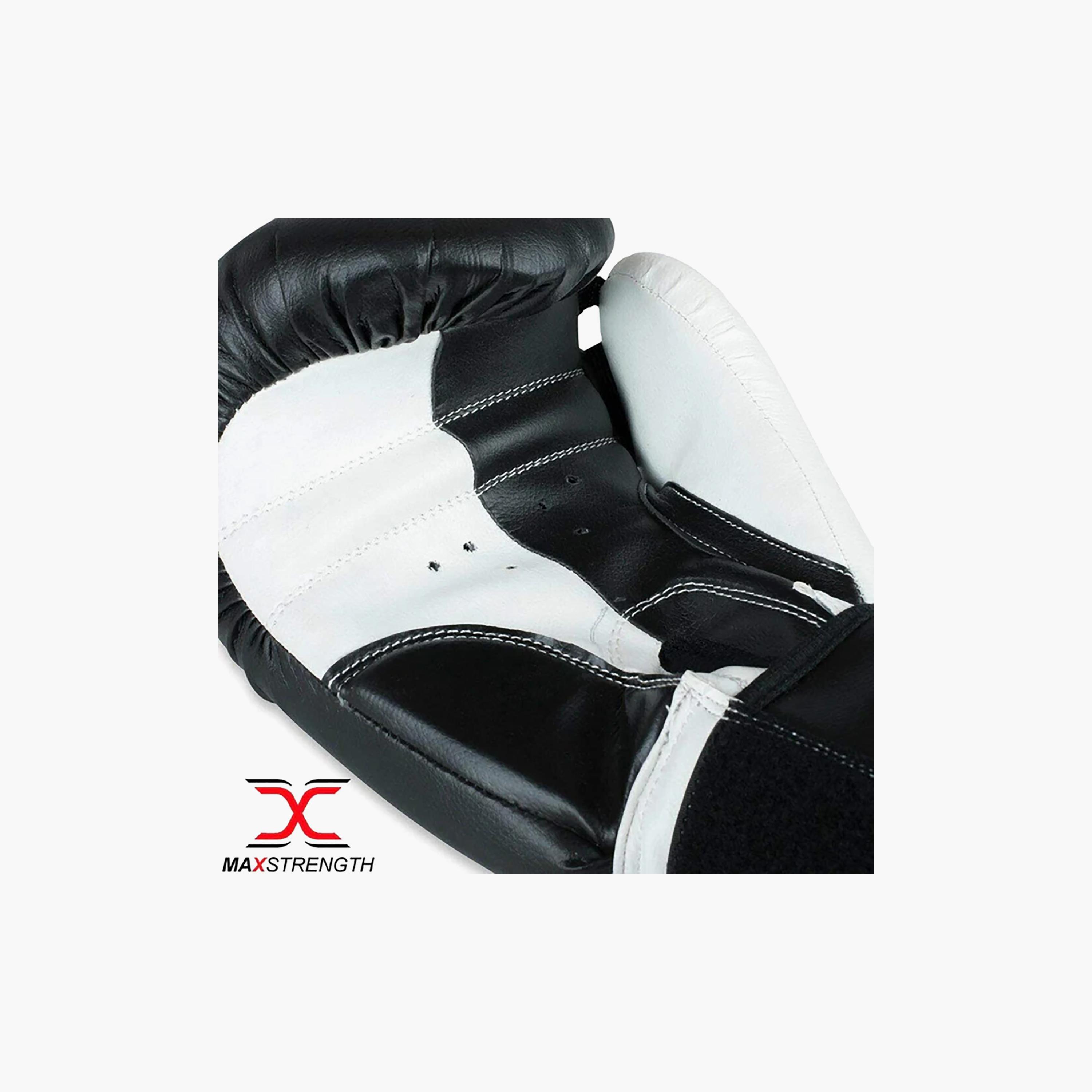 X Maxstrength Boxing Gloves Punching Training Sparring Gloves, Black-sports-gear-gym-image-3