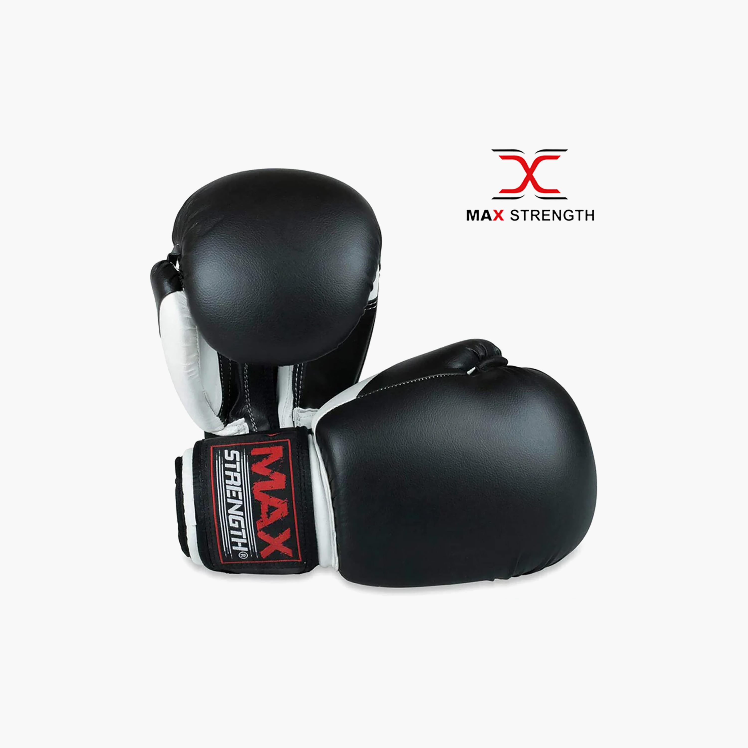 X Maxstrength Boxing Gloves Punching Training Sparring Gloves, Black-sports-gear-gym-image-5