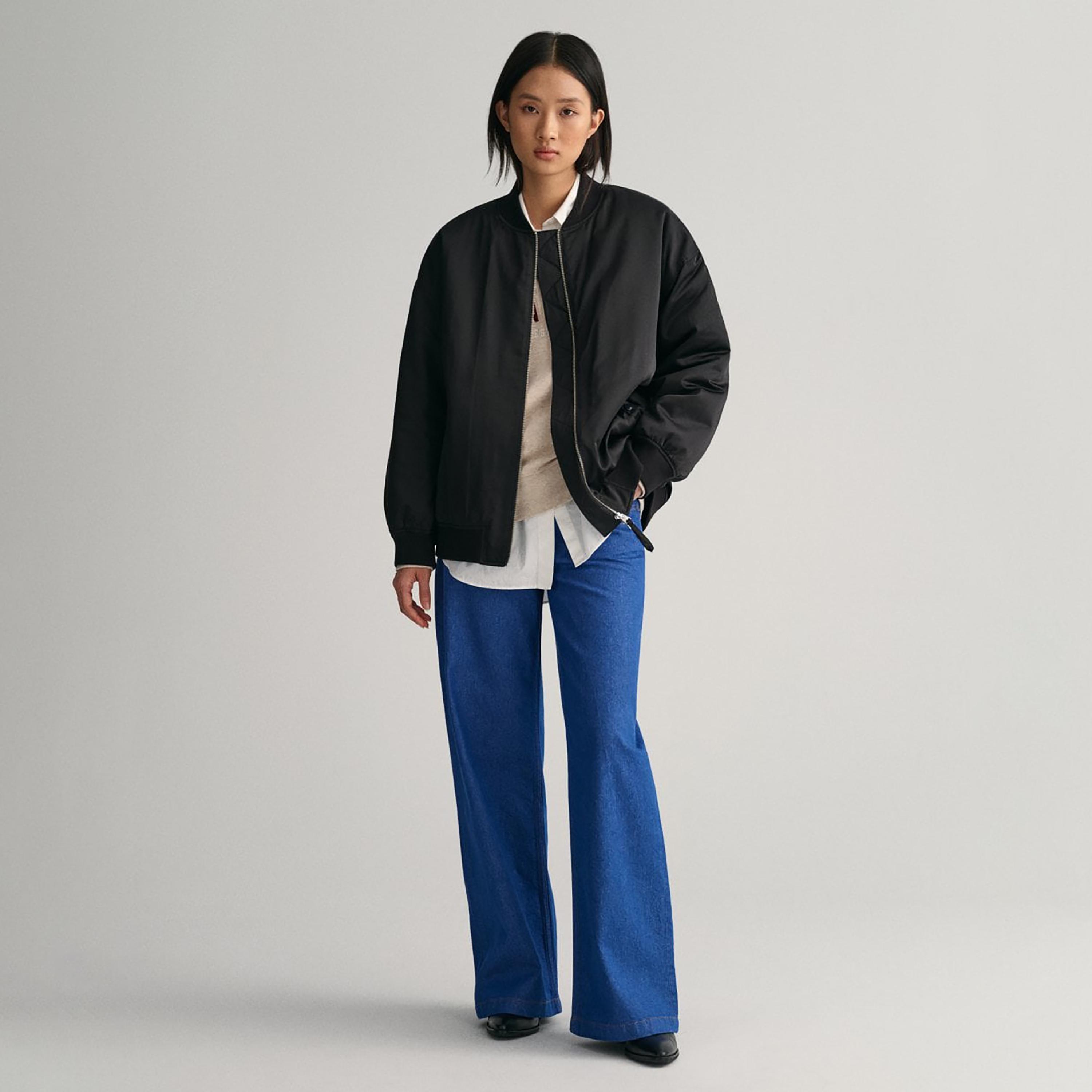 Gant Plain Stand Collar Bomber Jacket-women-winterwear-coatsandjackets-jackets-image-2