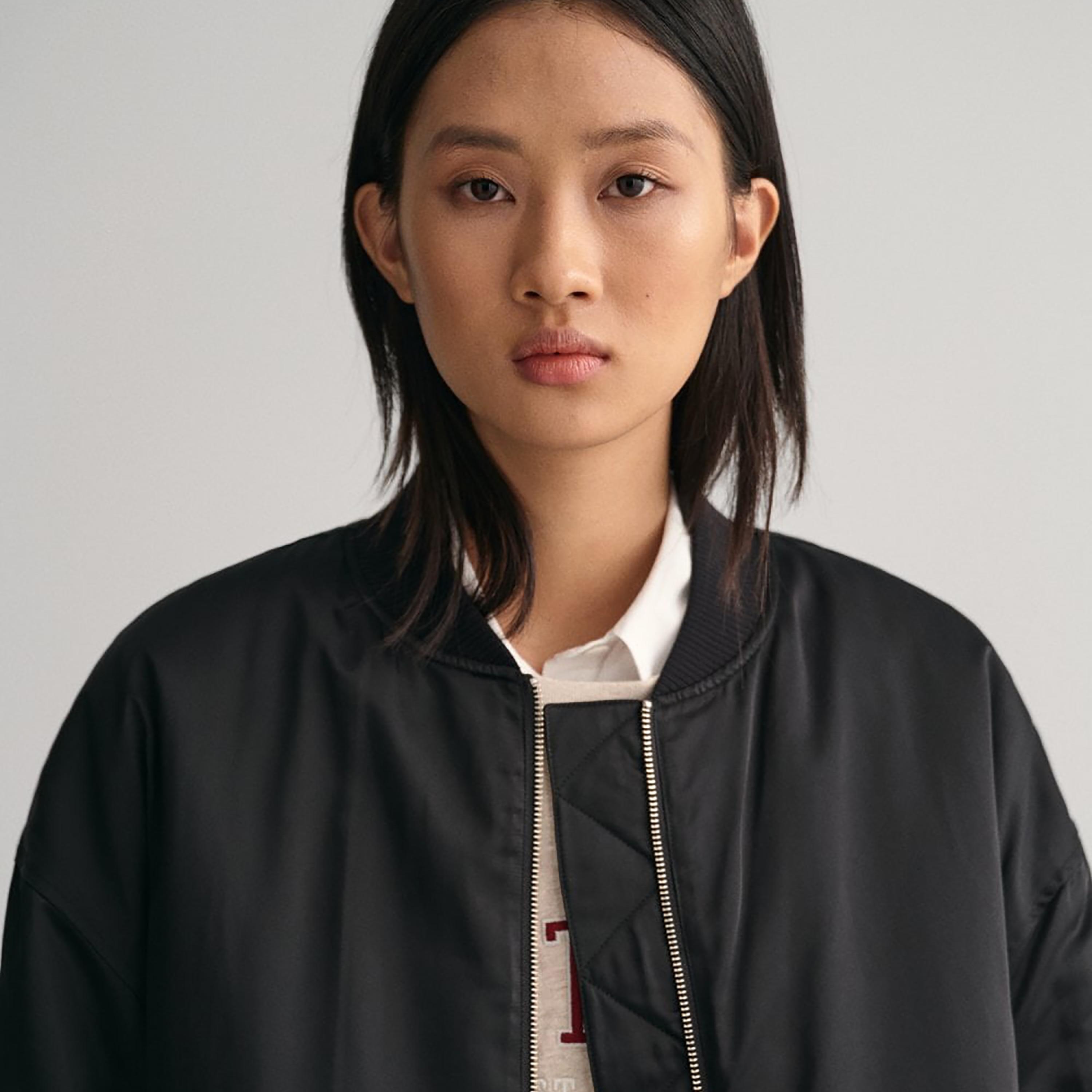 Gant Plain Stand Collar Bomber Jacket-women-winterwear-coatsandjackets-jackets-image-3