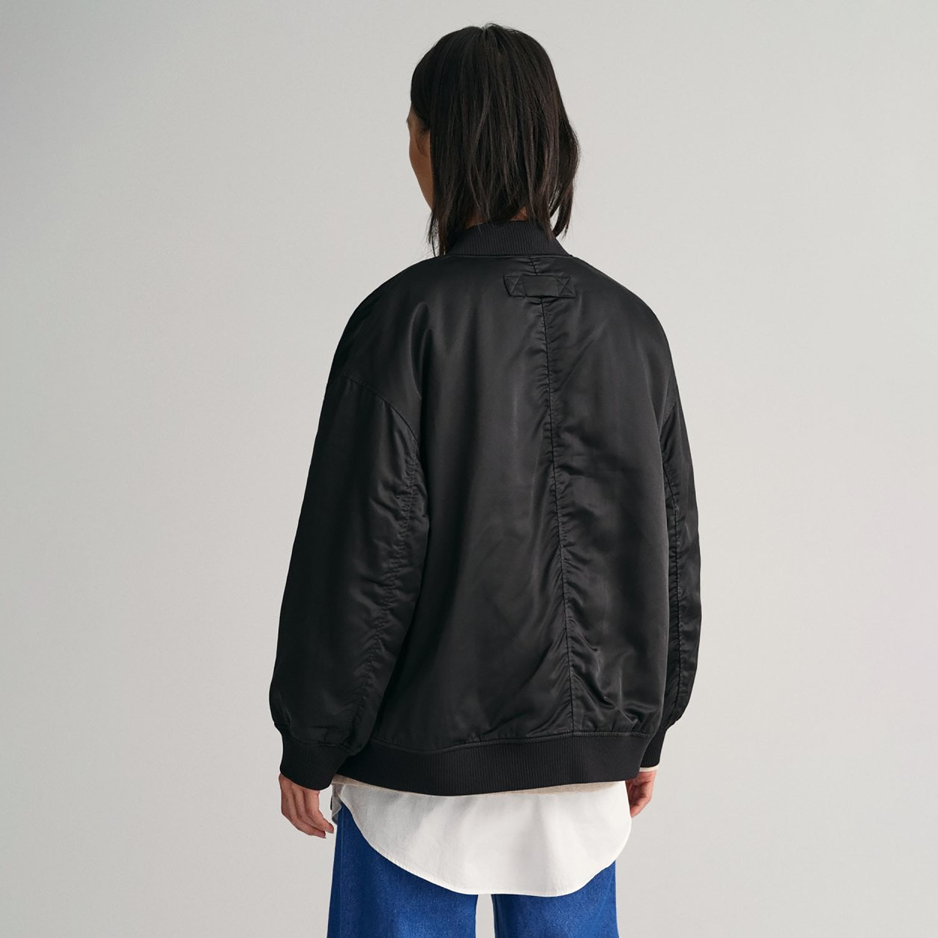 Gant Plain Stand Collar Bomber Jacket-women-winterwear-coatsandjackets-jackets-image-4