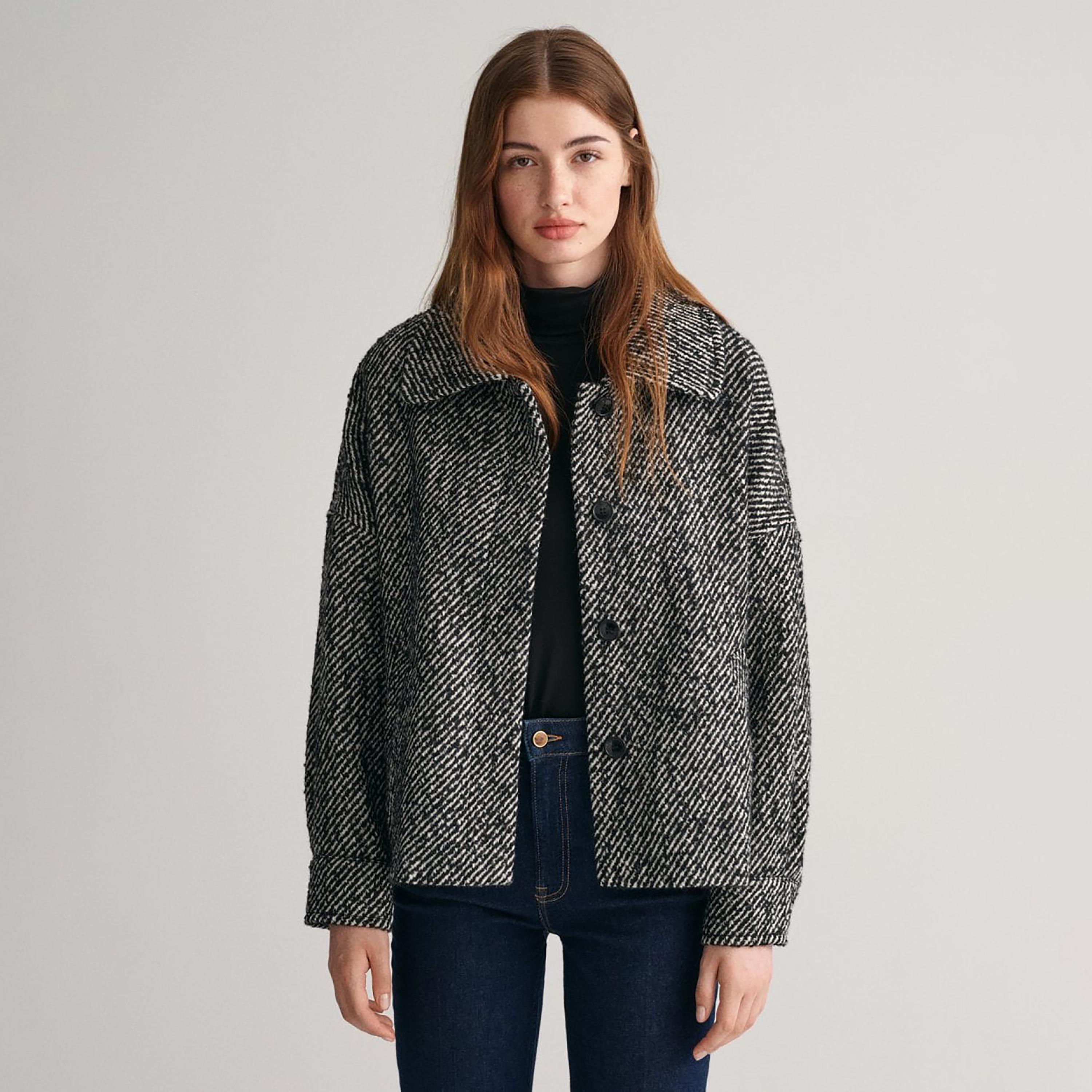 Gant Textured Collared Jacket-women-winterwear-coatsandjackets-jackets-image-1