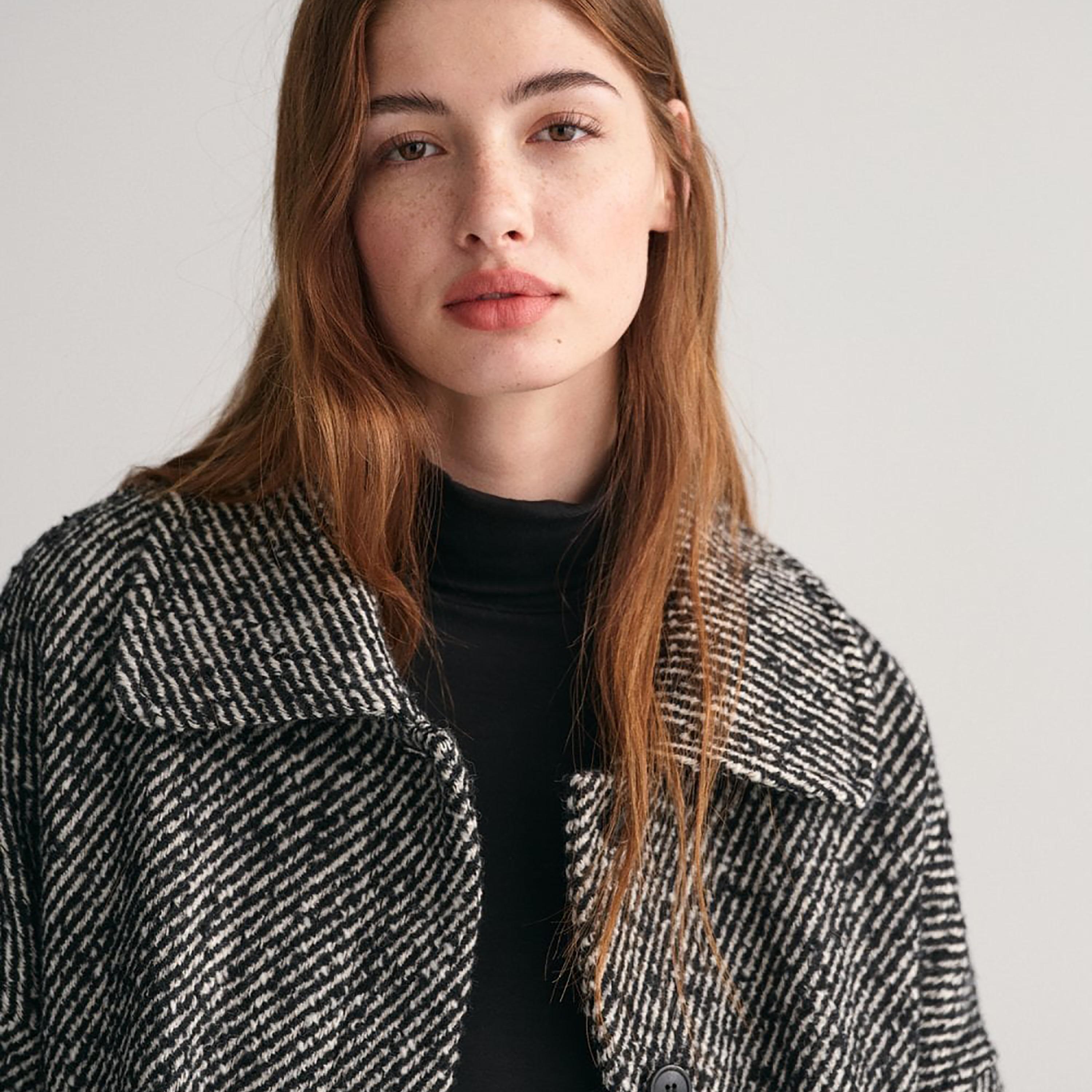 Gant Textured Collared Jacket-women-winterwear-coatsandjackets-jackets-image-3