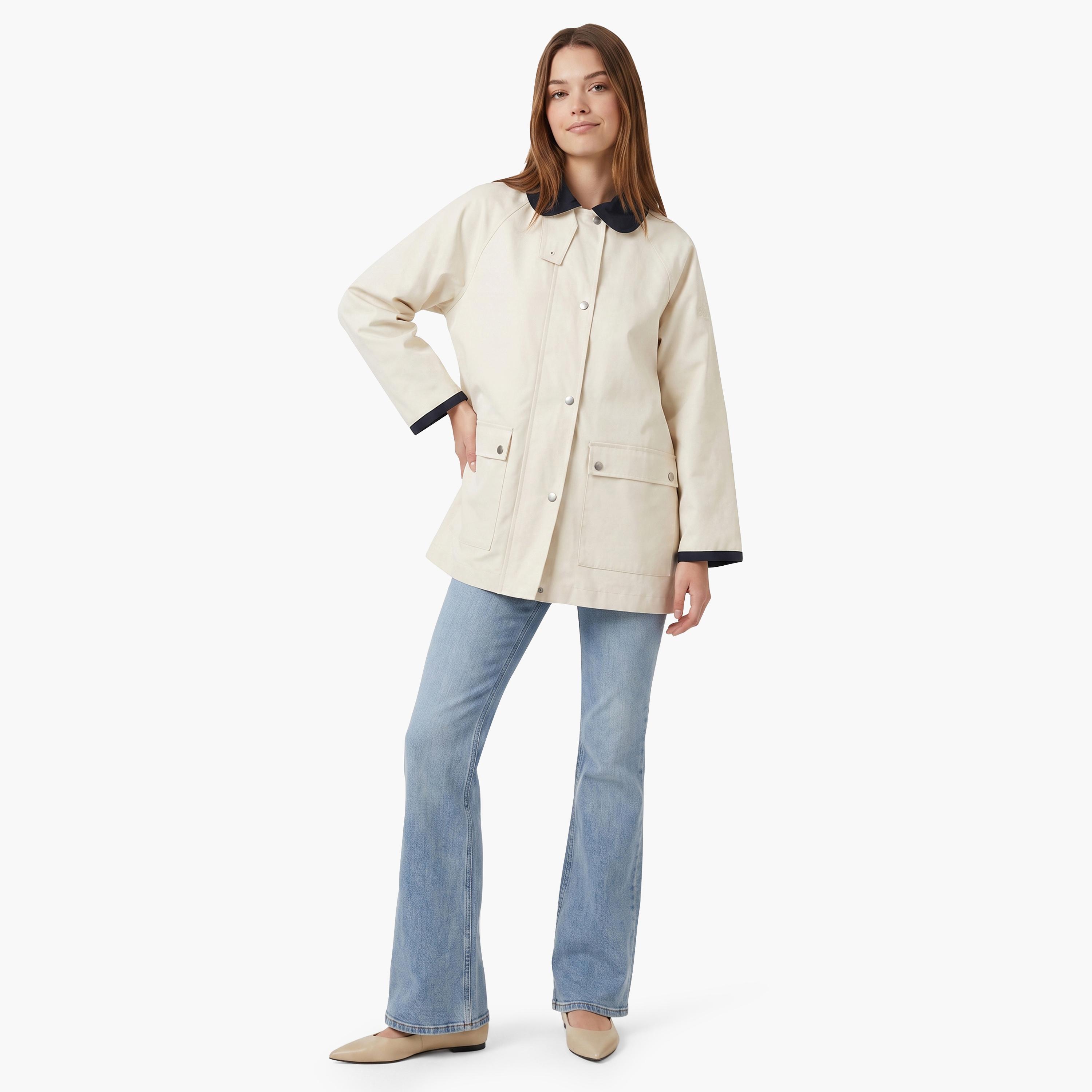 Gant Plain Peter Pan Collar Long Sleeves Women's Jacket-women-winterwear-coatsandjackets-jackets-image-2