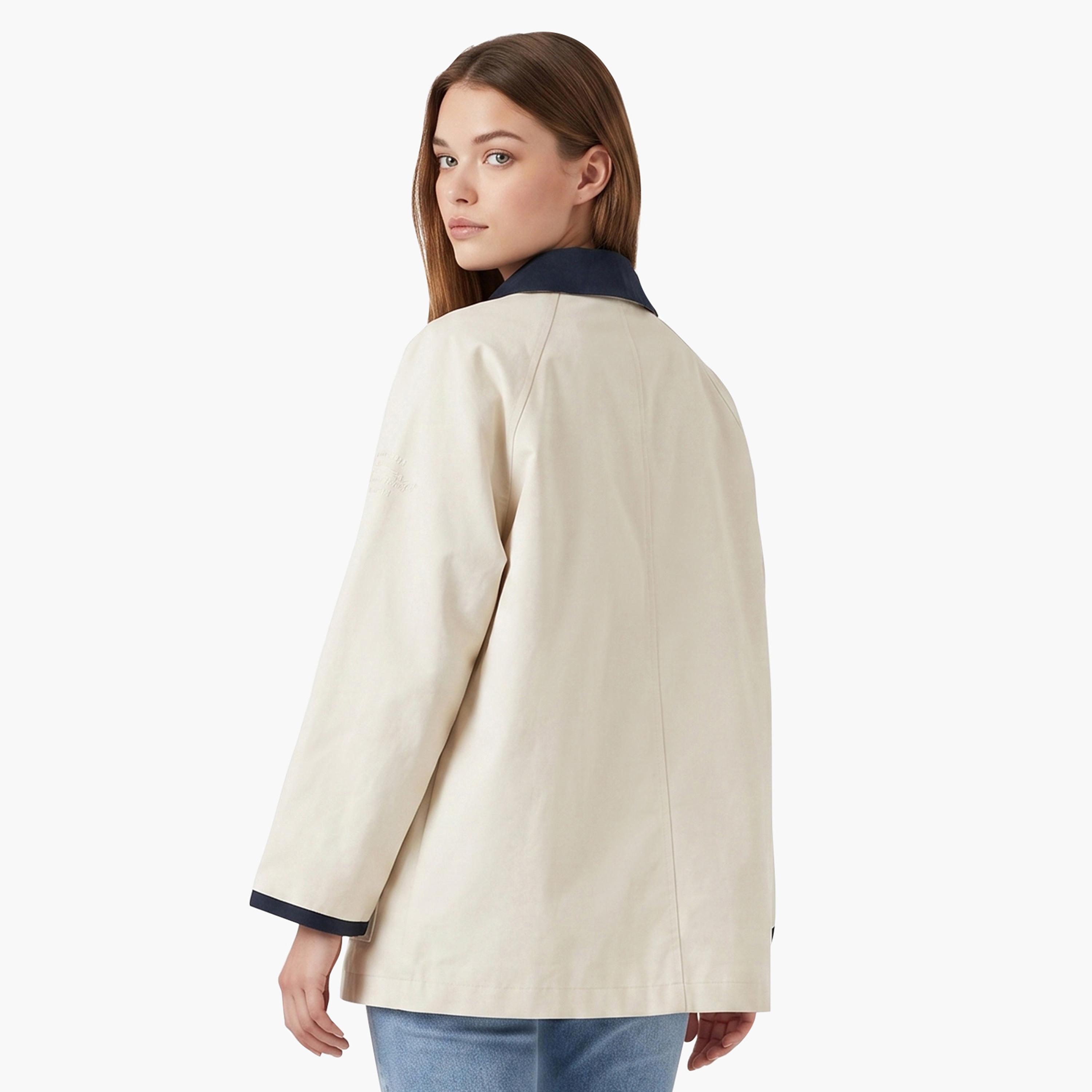 Gant Plain Peter Pan Collar Long Sleeves Women's Jacket-women-winterwear-coatsandjackets-jackets-image-4