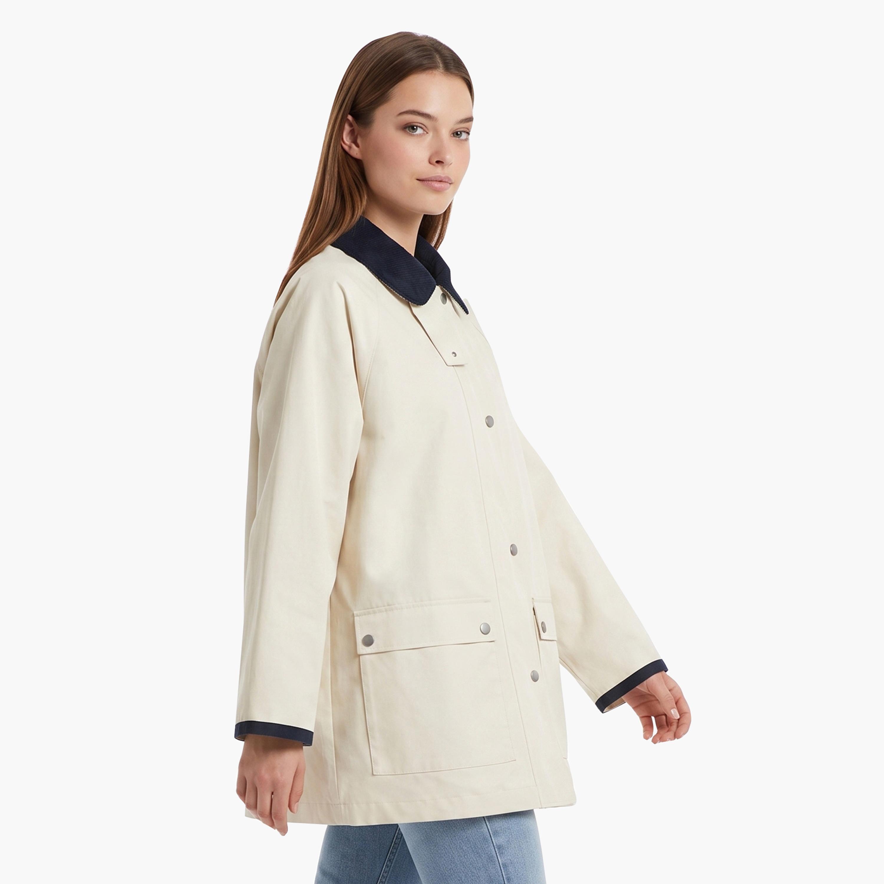 Gant Plain Peter Pan Collar Long Sleeves Women's Jacket-women-winterwear-coatsandjackets-jackets-image-5