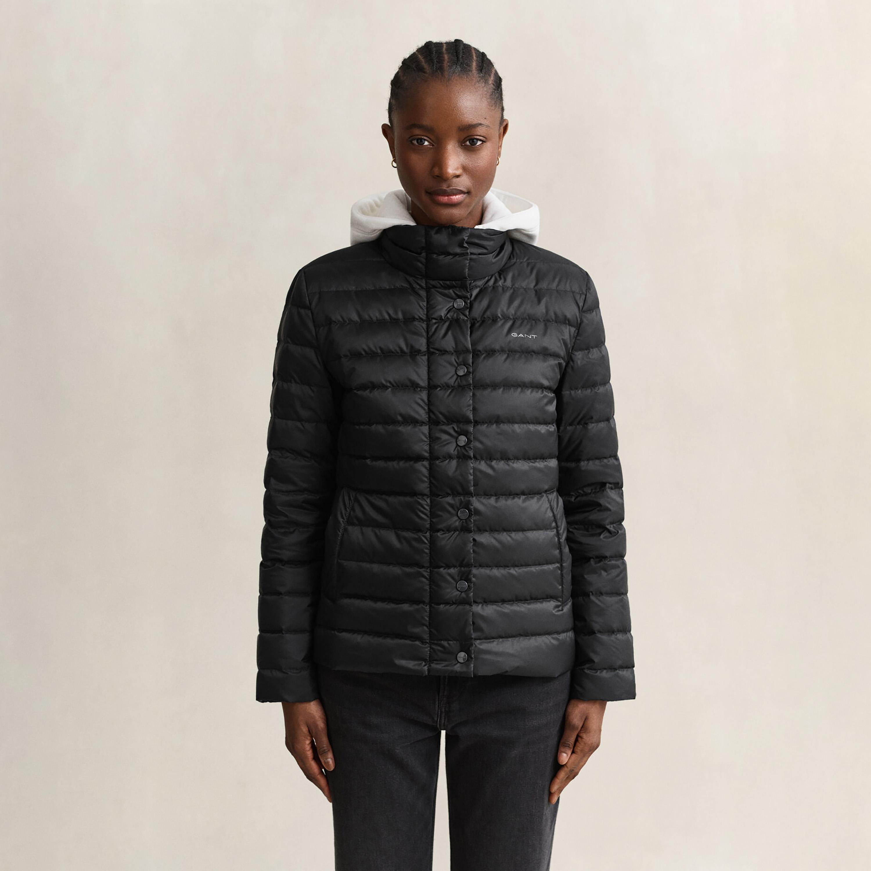 جاكيت منفوخ بياقة مرتفعة وأكمام طويلة ومبطن بالكابتون حريمي من غانت-women-winterwear-coatsandjackets-jackets-image-1