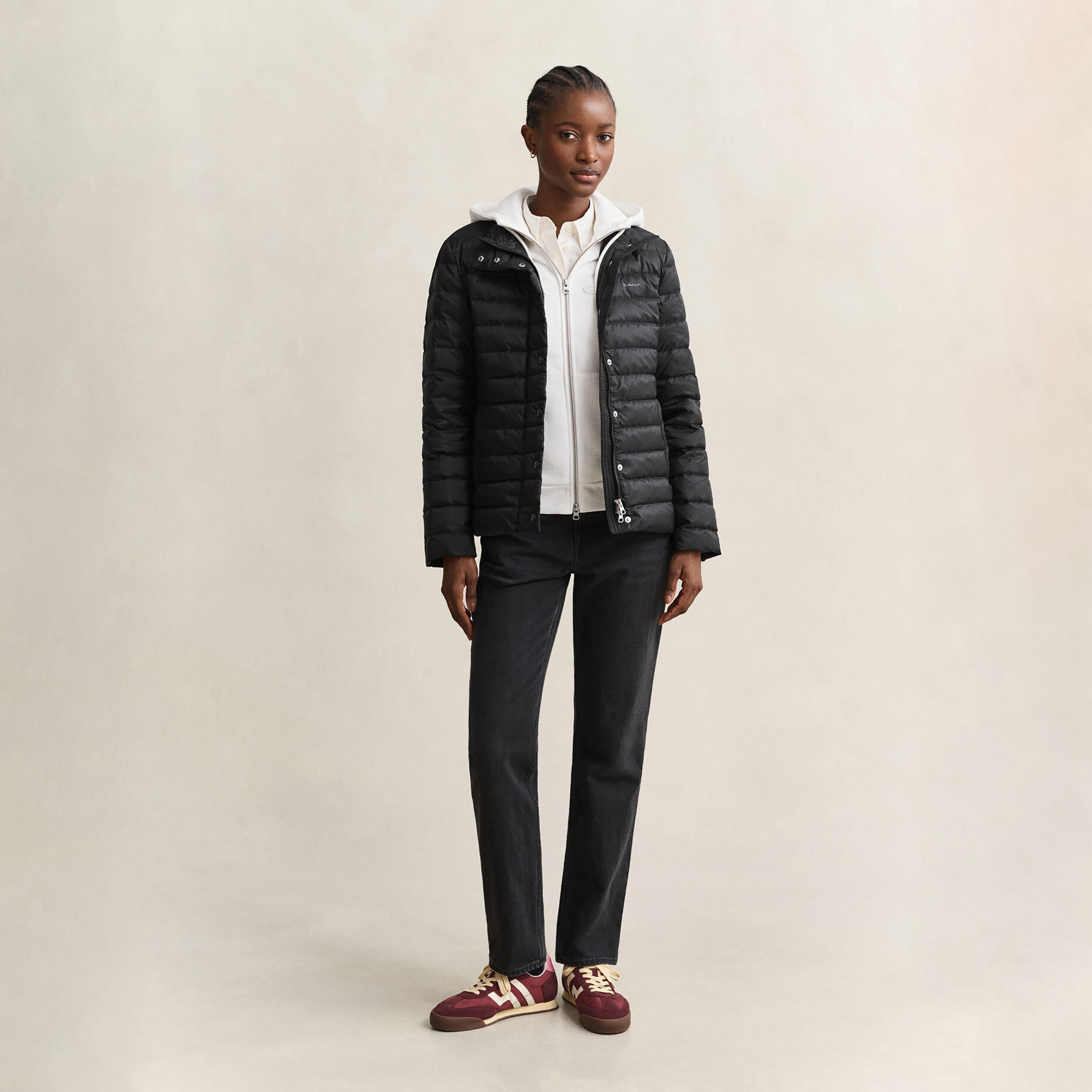 جاكيت منفوخ بياقة مرتفعة وأكمام طويلة ومبطن بالكابتون حريمي من غانت-women-winterwear-coatsandjackets-jackets-image-2