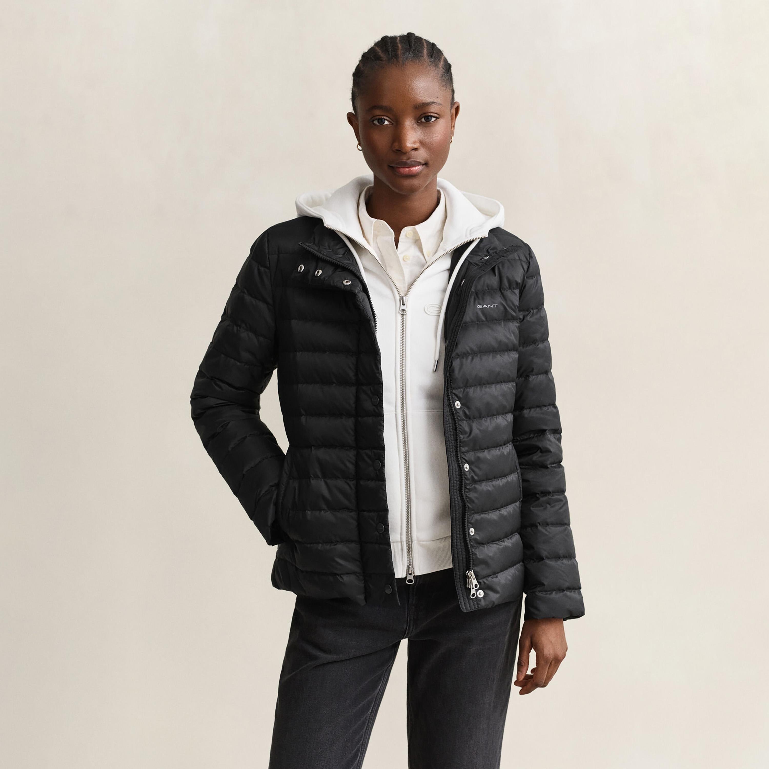 جاكيت منفوخ بياقة مرتفعة وأكمام طويلة ومبطن بالكابتون حريمي من غانت-women-winterwear-coatsandjackets-jackets-image-3