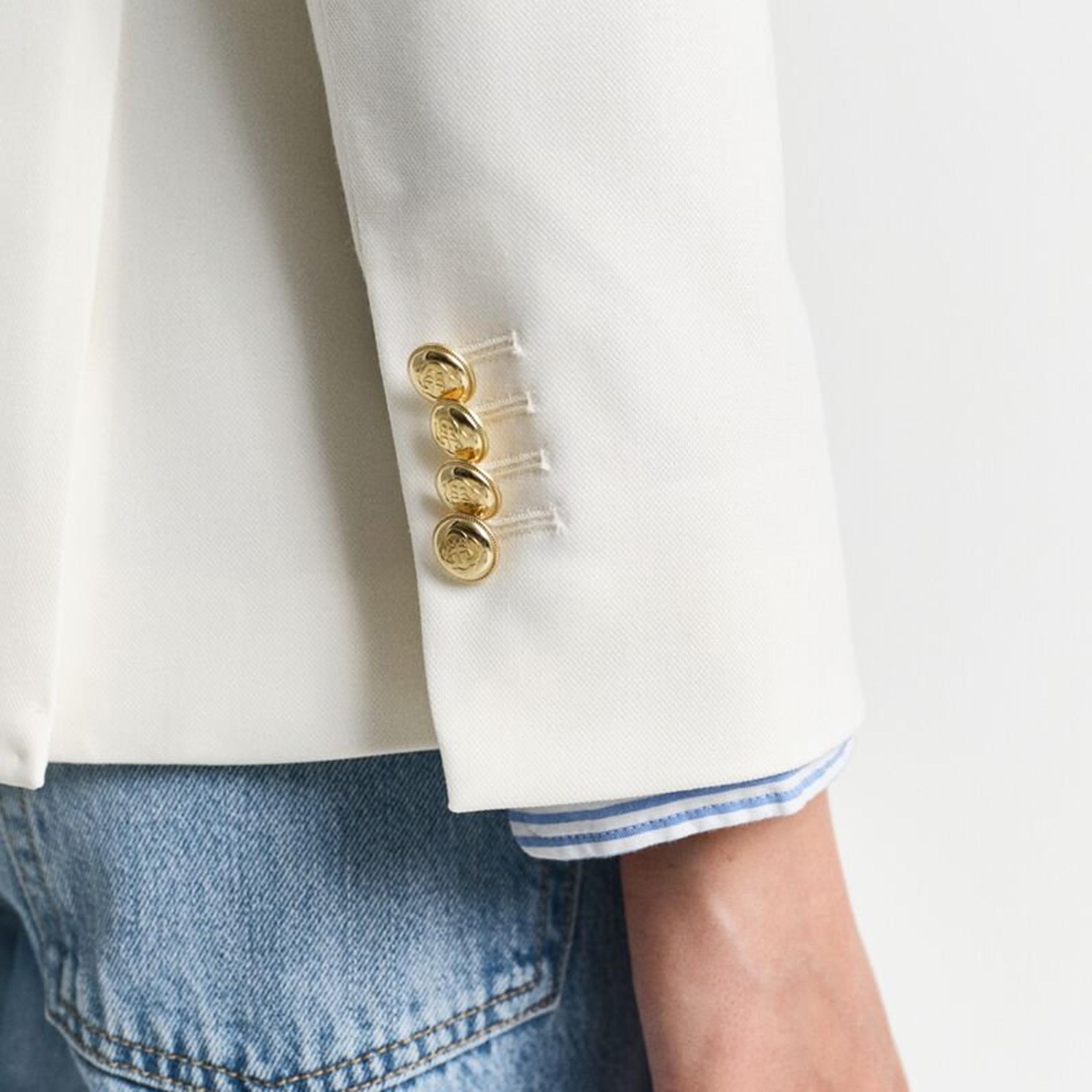 بليزر نسائي بأكمام طويلة سادة وياقة "بيك لابل" من جانت-women-clothing-coatsandjackets-blazers-image-3