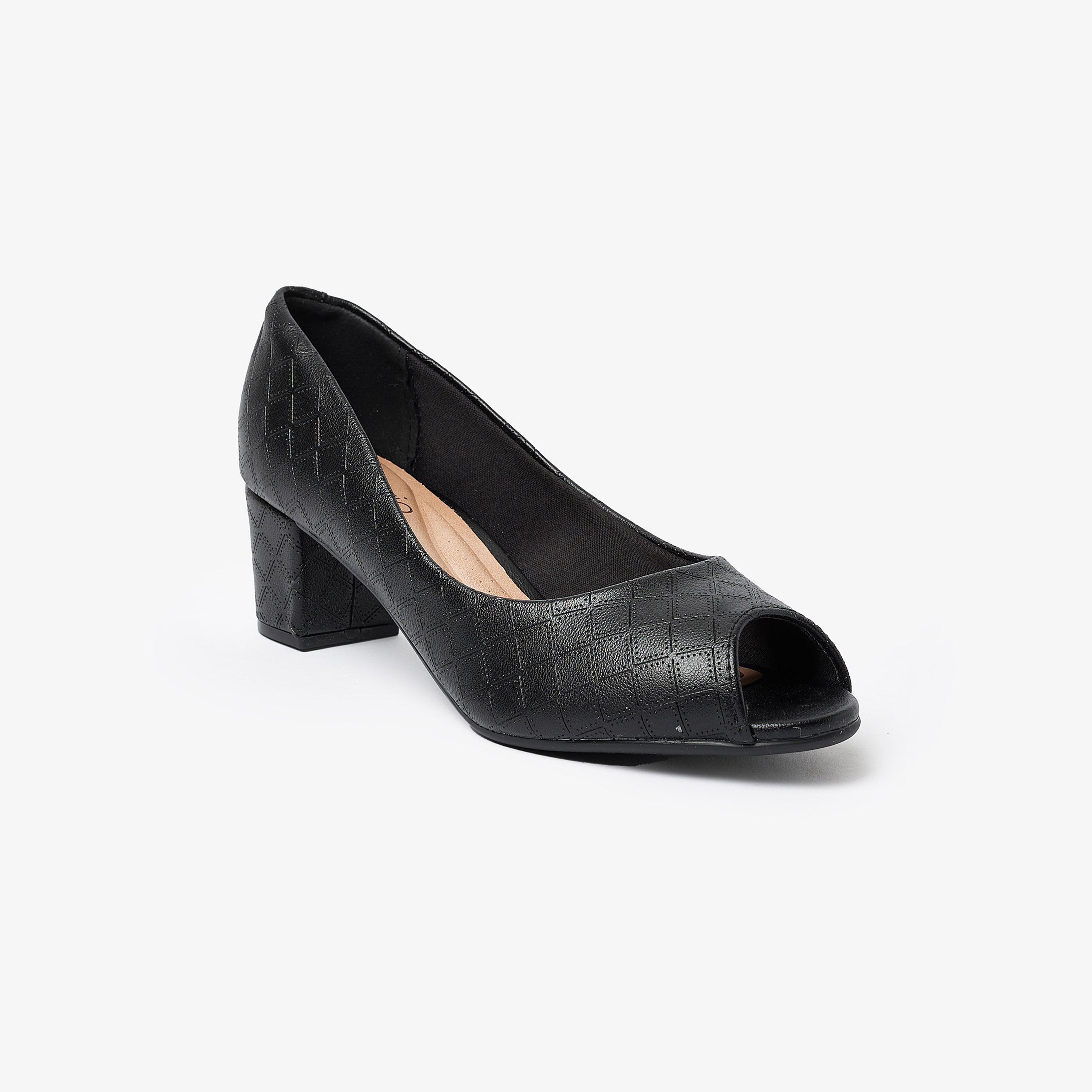 Beira Rio by Geoomnii  Women's Peep Toe Block Heel Pumps | 4777-400-25697      -women-shoes-heels-image-1