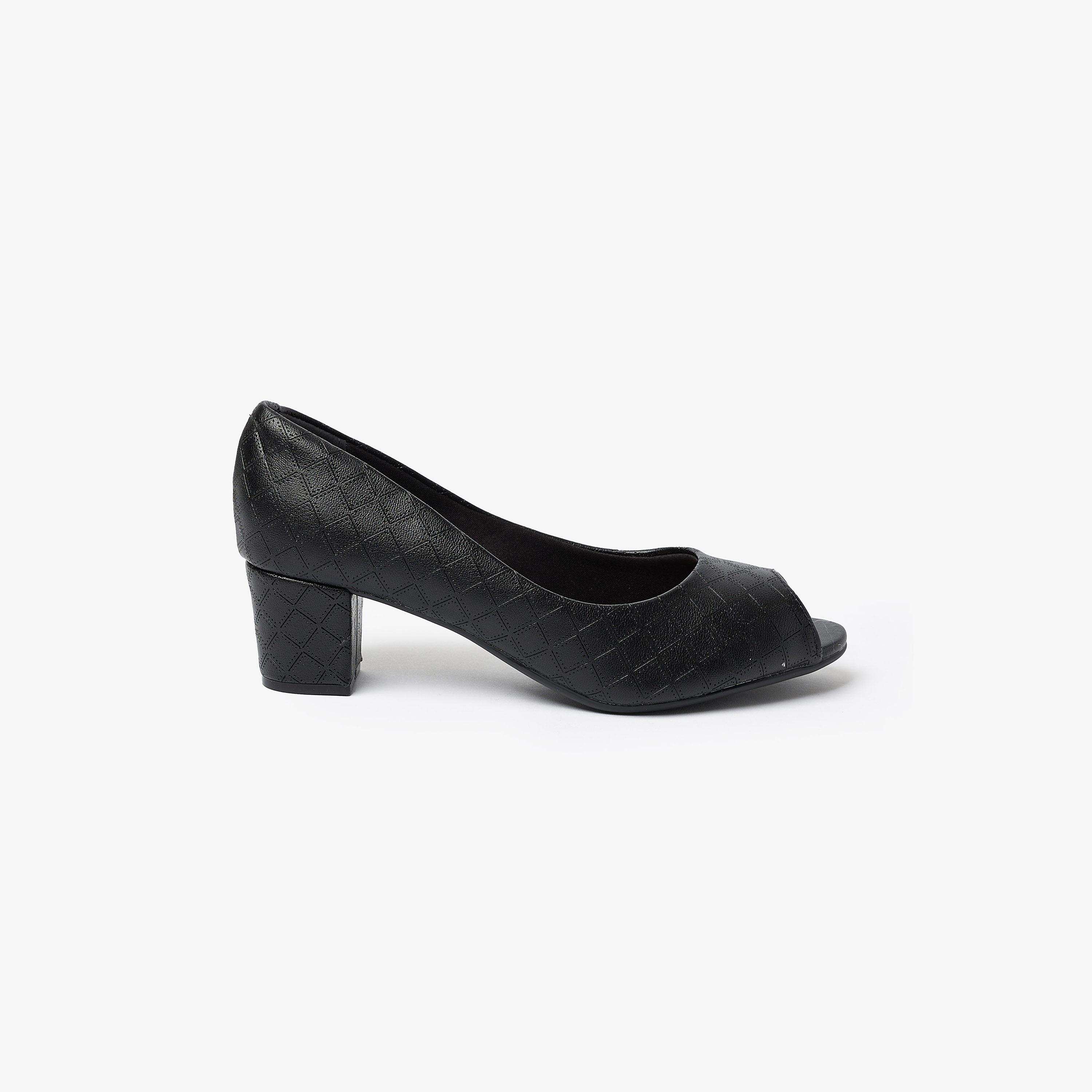 Beira Rio by Geoomnii  Women's Peep Toe Block Heel Pumps | 4777-400-25697      -women-shoes-heels-image-2