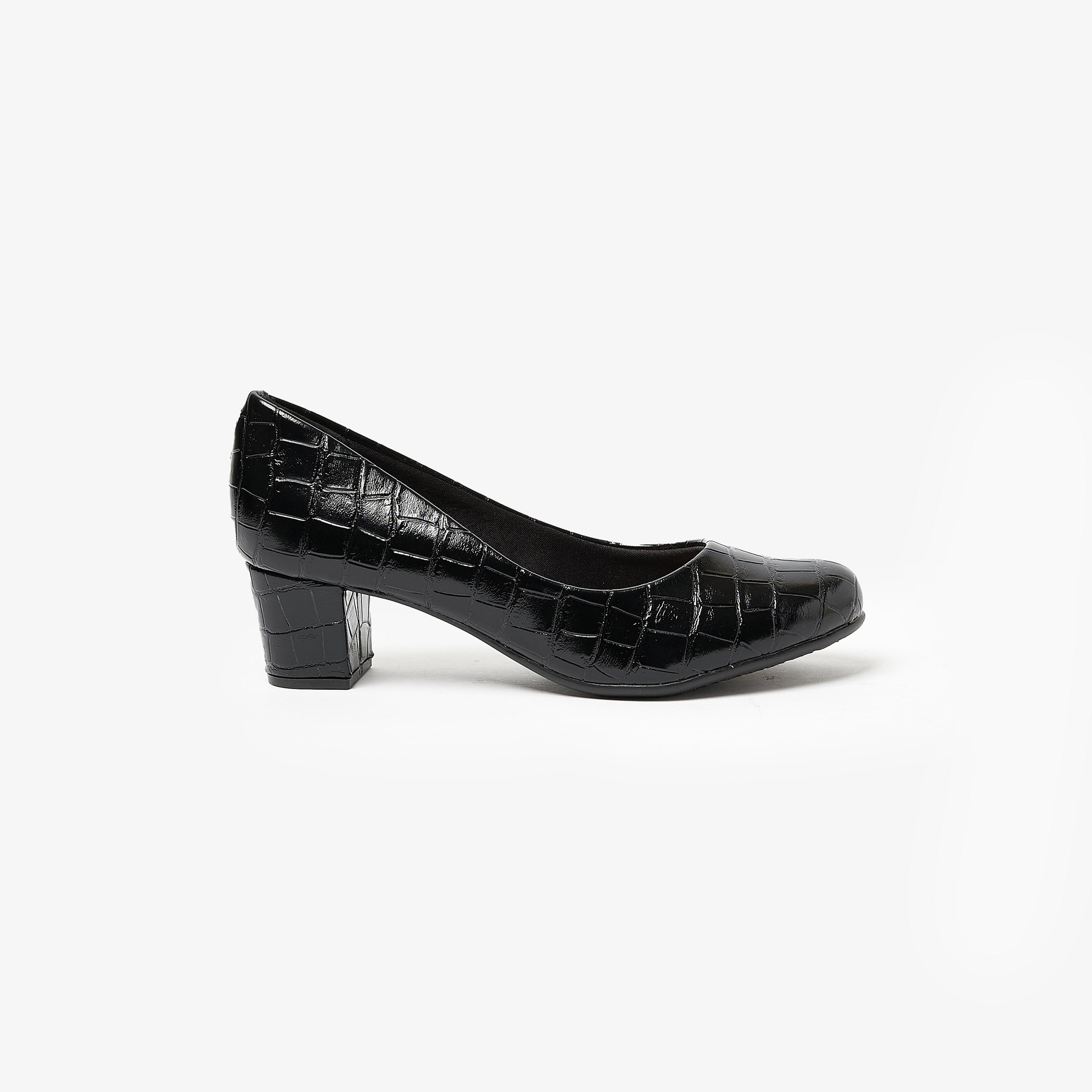 حذاء بامبز نسائي من بيرا ريو بكعب عريض ومنسوج من جلد التمساح | 4777-409-25666-women-shoes-heels-image-2