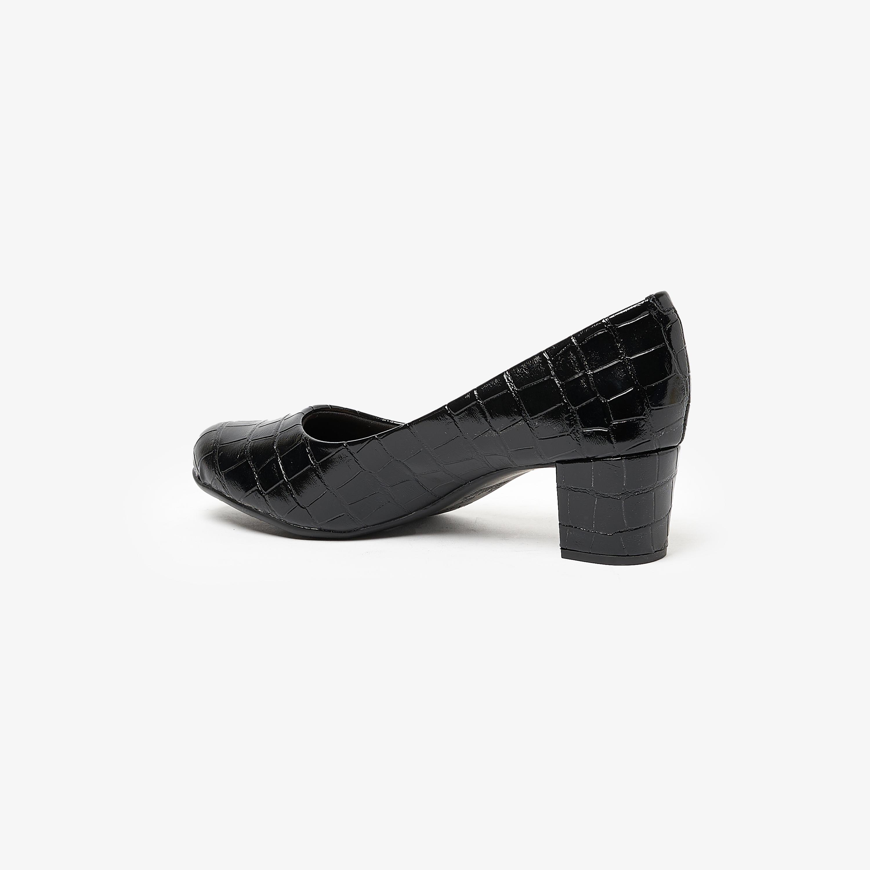 حذاء بامبز نسائي من بيرا ريو بكعب عريض ومنسوج من جلد التمساح | 4777-409-25666-women-shoes-heels-image-3