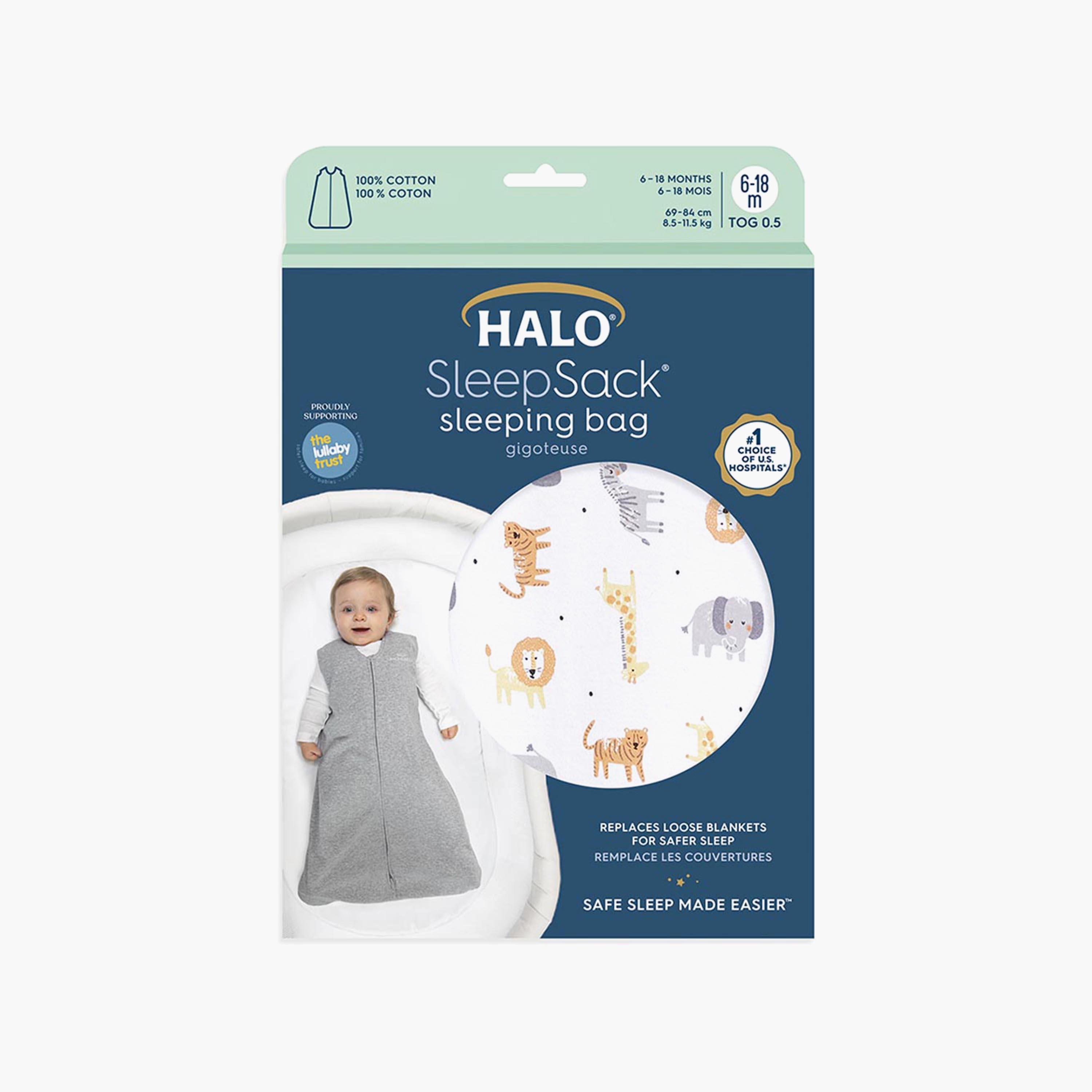 حقيبة نوم سليبساك مصنوع من القطن بنسبة 100% من هالو - 0.5 TOG - الغابة-baby-nursery-blanketsandswaddles-swaddlesandsleepingbags-image-2