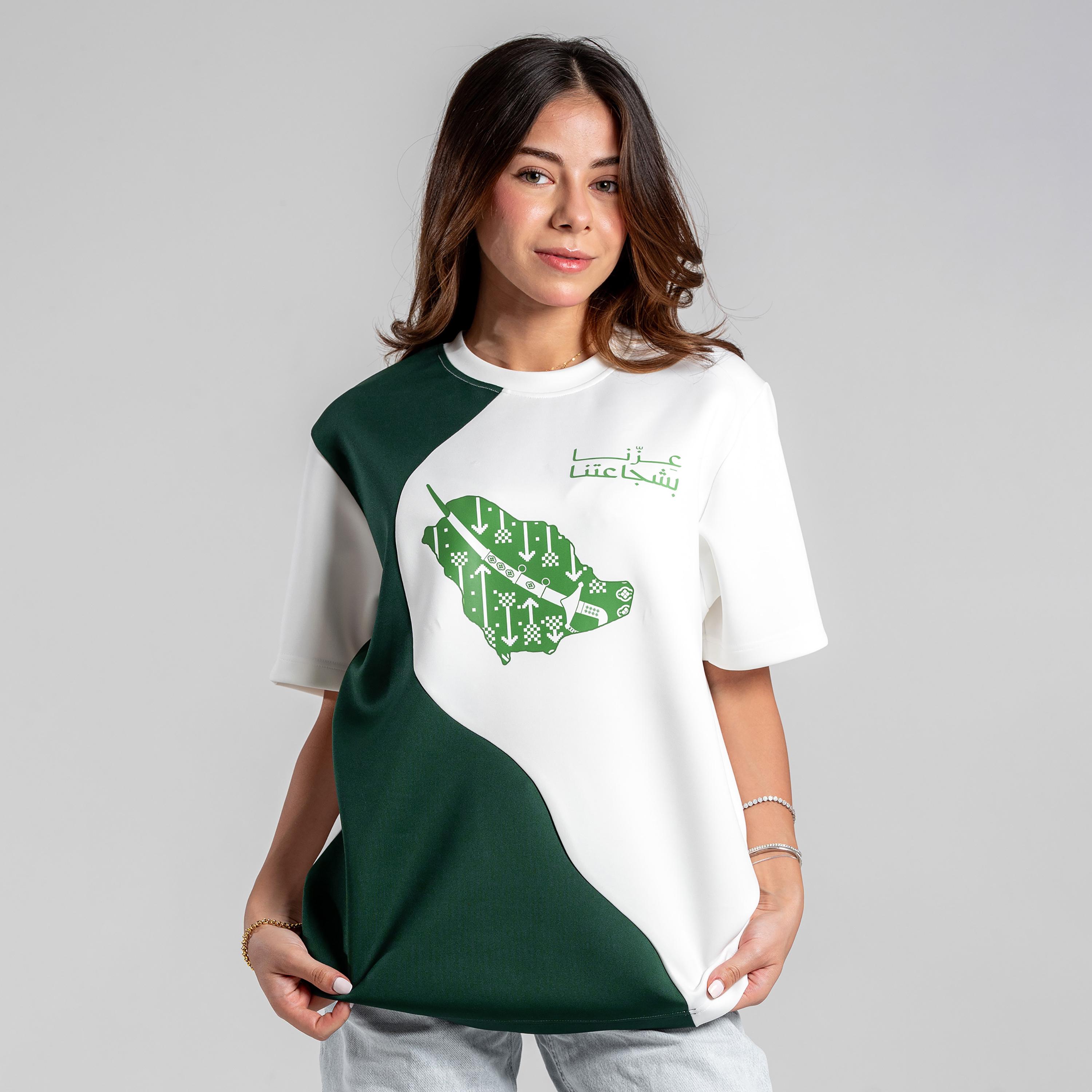sanefn Diagonal Colorblock Crew Neck Short Sleeves Women's National Day T-Shirt-women-clothing-tshirts-image-1