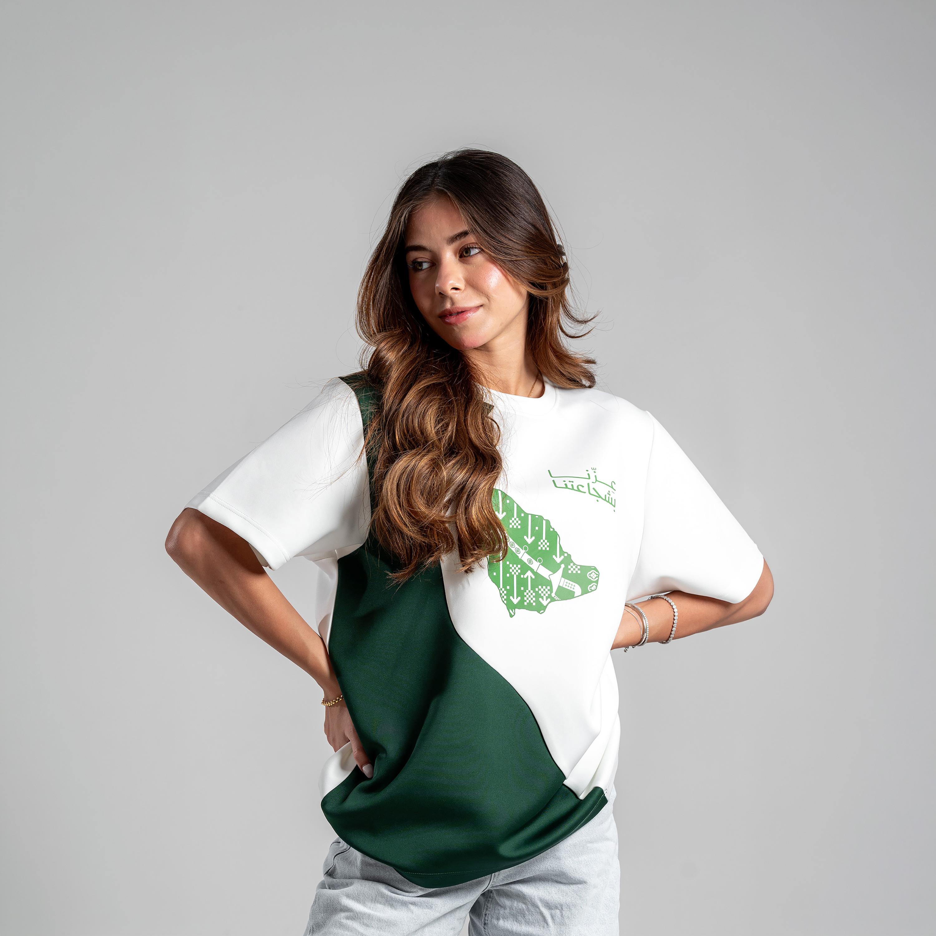 sanefn Diagonal Colorblock Crew Neck Short Sleeves Women's National Day T-Shirt-women-clothing-tshirts-image-2