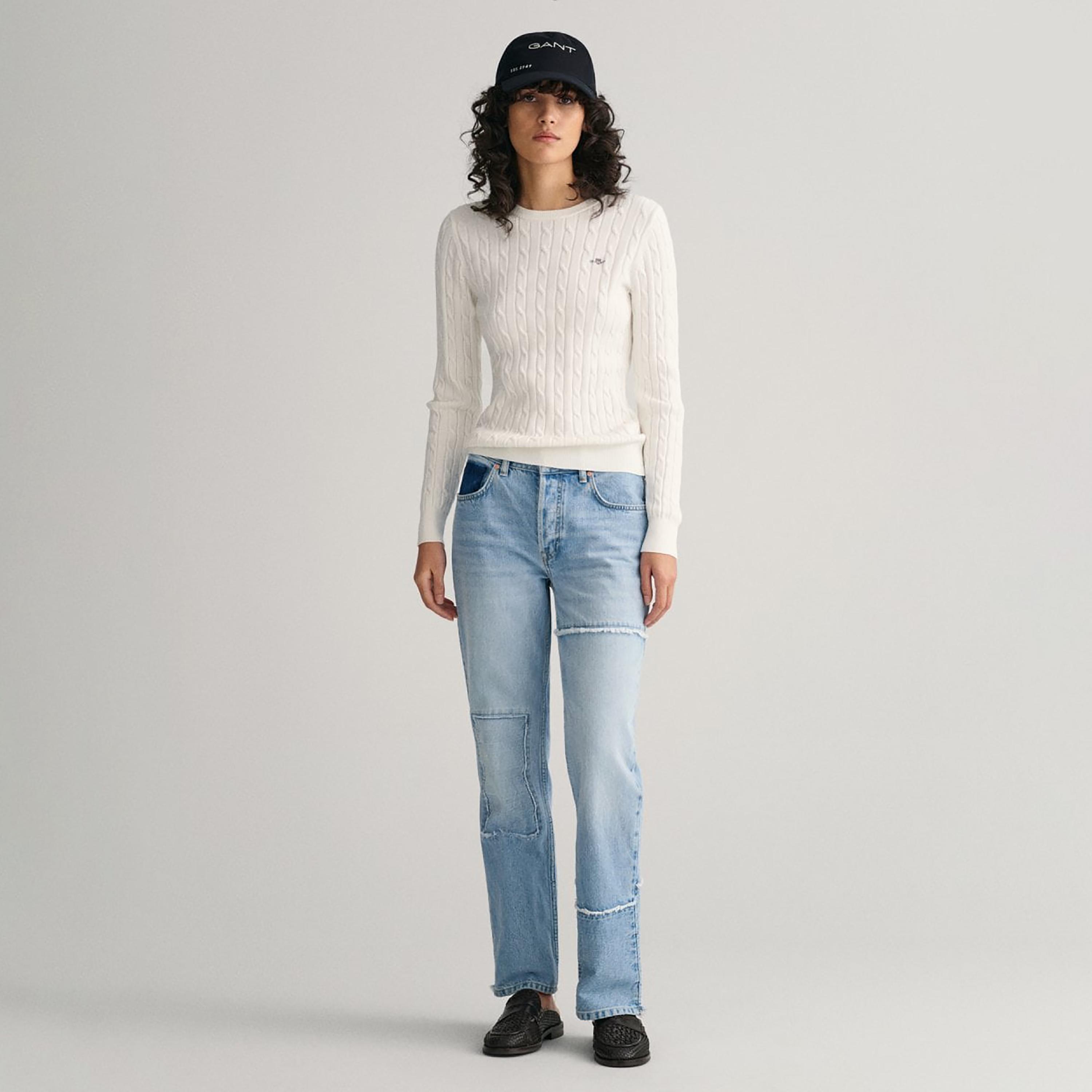 Gant Braided Knitted Crew Neck Sweater-women-clothing-cardigansandjumpers-jumpers-image-2