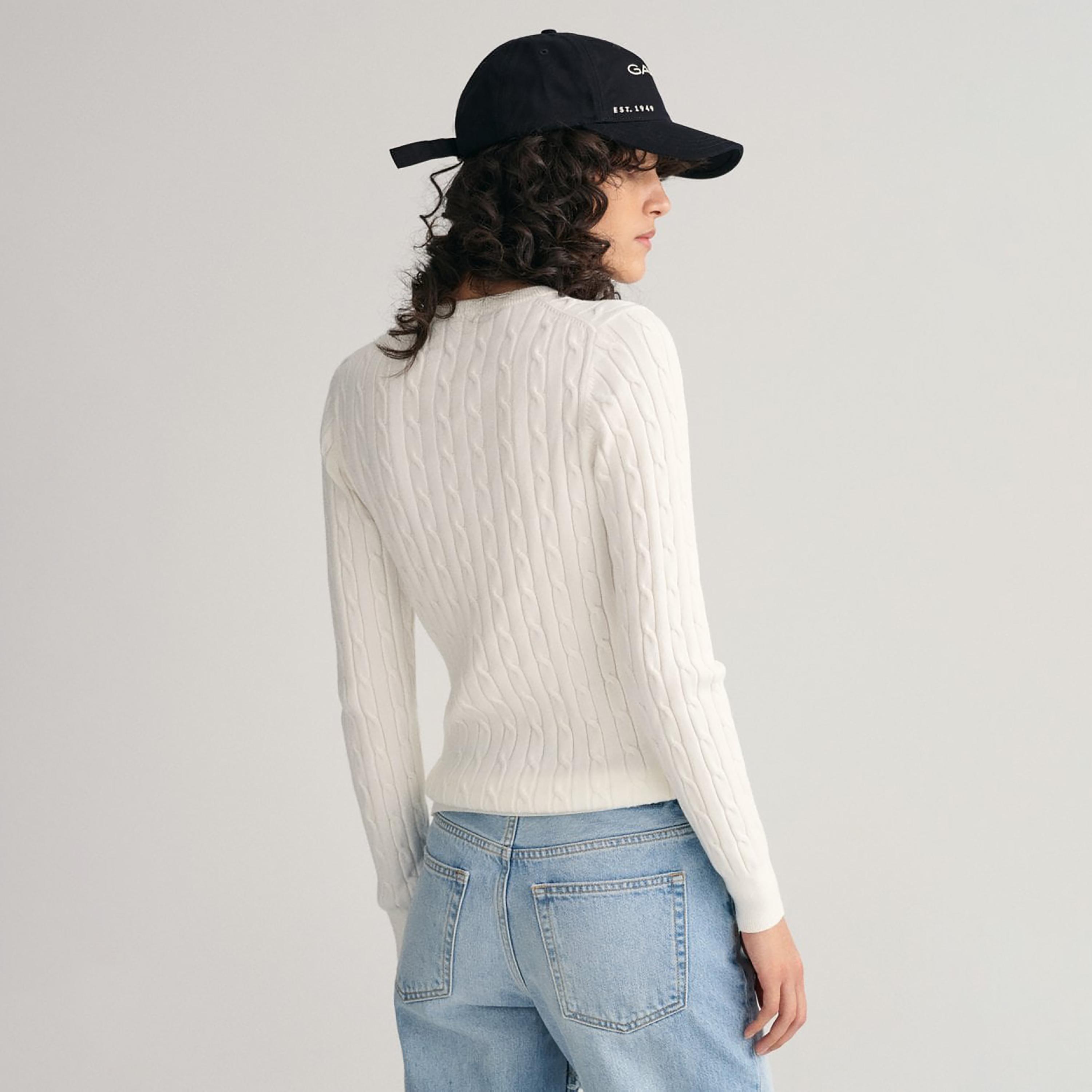 Gant Braided Knitted Crew Neck Sweater-women-clothing-cardigansandjumpers-jumpers-image-4