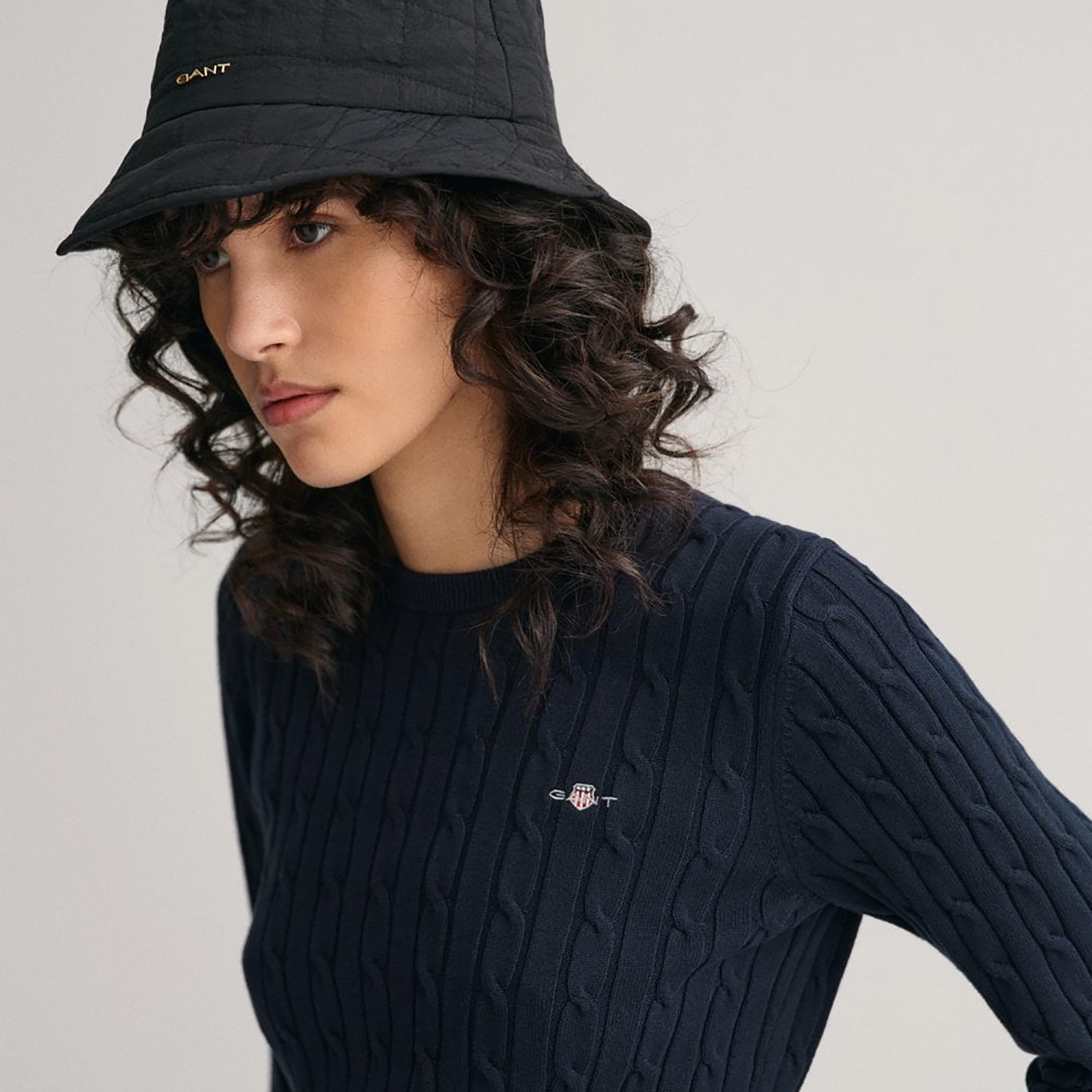 Gant Braided Knitted Crew Neck Sweater-women-clothing-cardigansandjumpers-jumpers-image-3