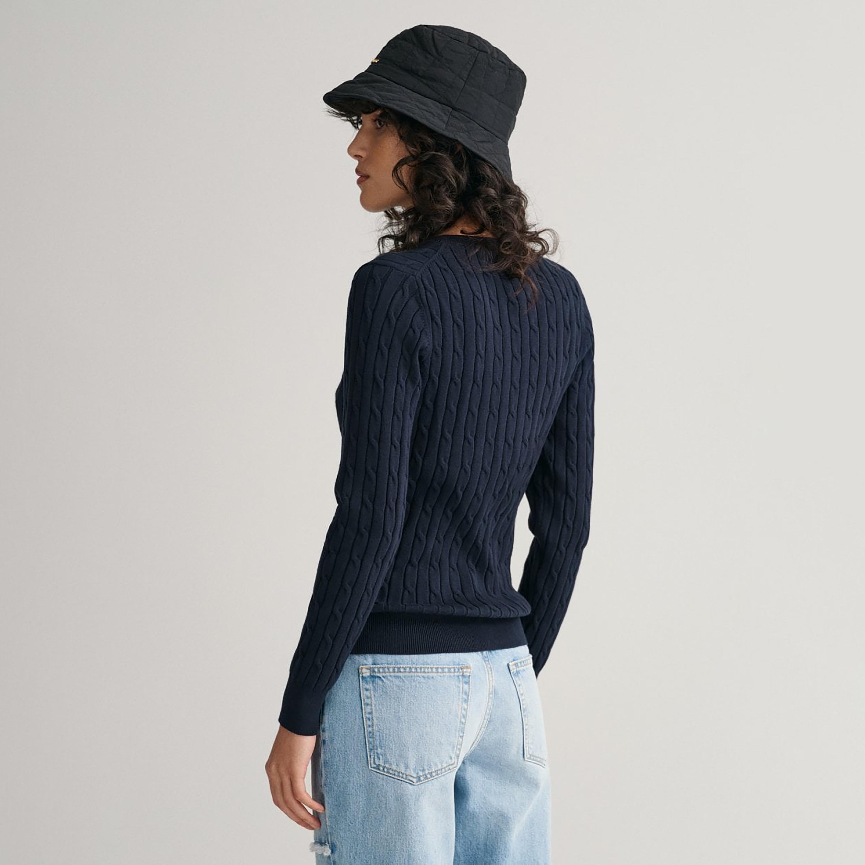 Gant Braided Knitted Crew Neck Sweater-women-clothing-cardigansandjumpers-jumpers-image-4