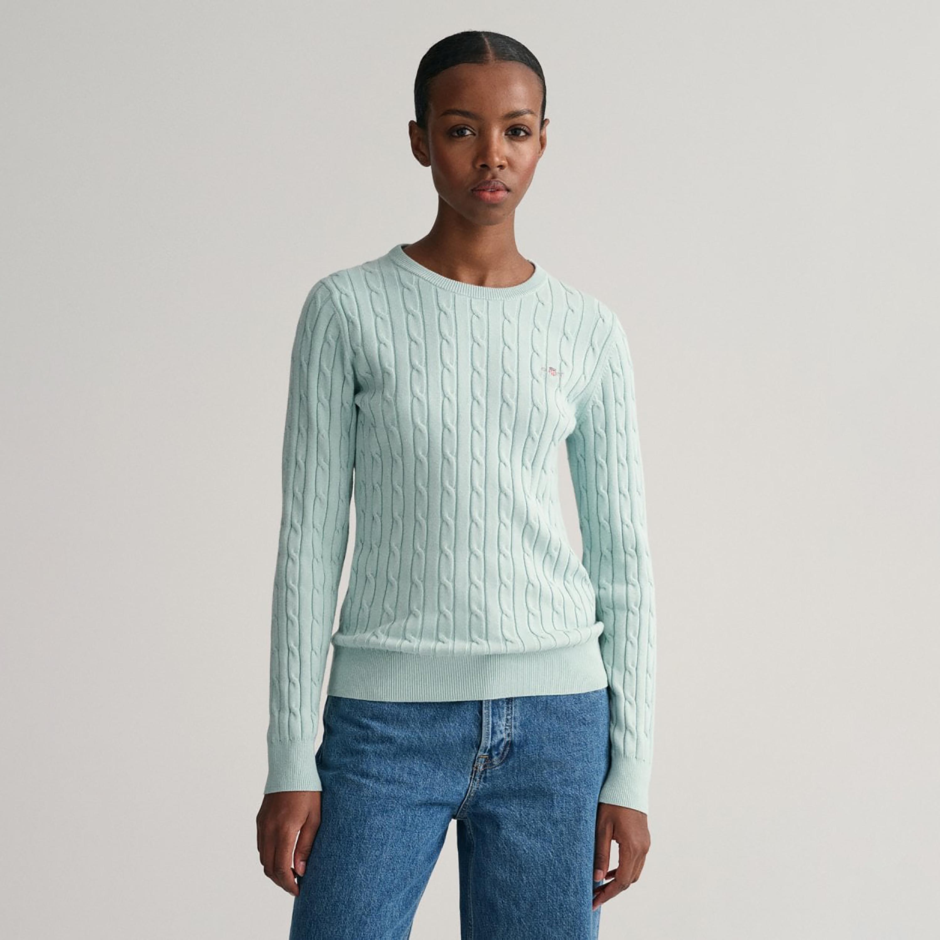 Gant Braided Knitted Crew Neck Sweater-women-clothing-cardigansandjumpers-jumpers-image-1