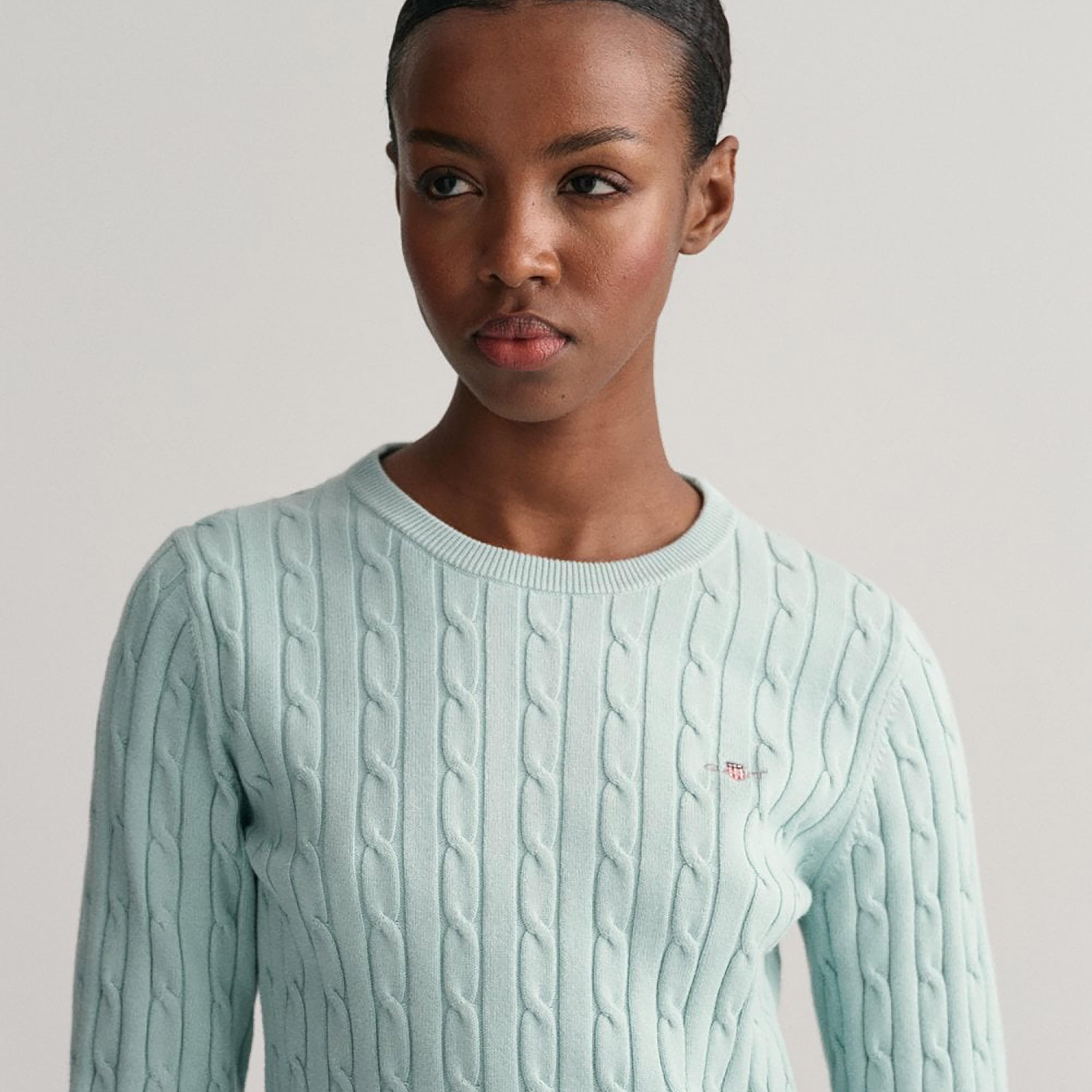 Gant Braided Knitted Crew Neck Sweater-women-clothing-cardigansandjumpers-jumpers-image-3