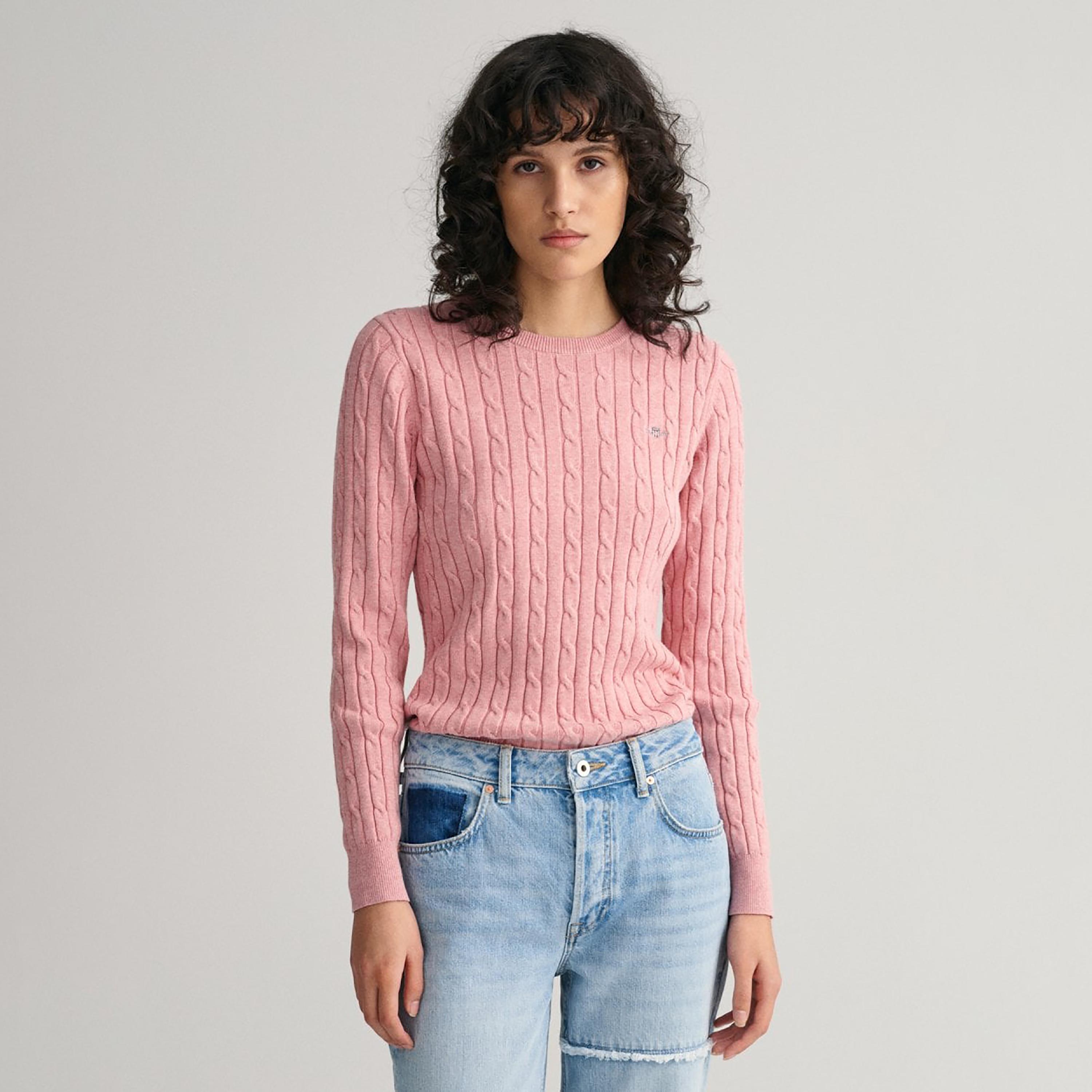 Gant Braided Knitted Crew Neck Sweater-women-clothing-cardigansandjumpers-jumpers-image-1