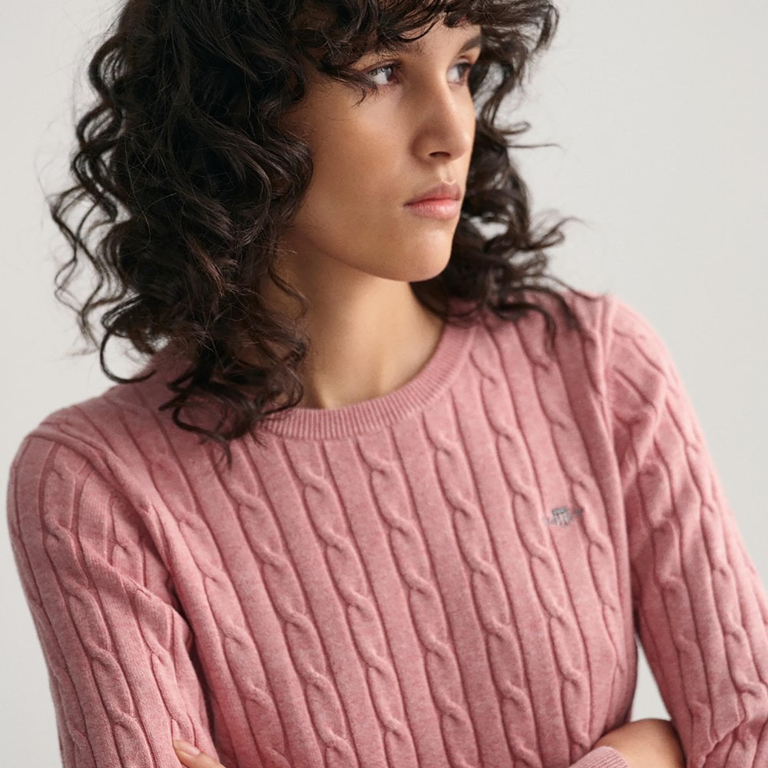 Gant Braided Knitted Crew Neck Sweater-women-clothing-cardigansandjumpers-jumpers-image-3