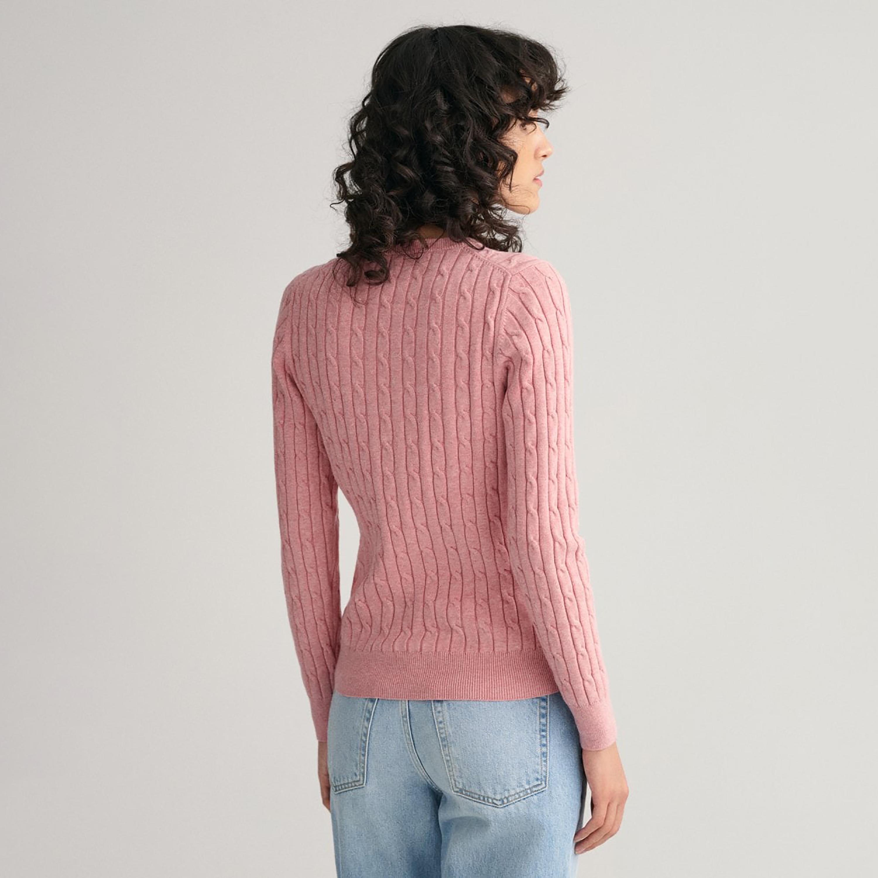 Gant Braided Knitted Crew Neck Sweater-women-clothing-cardigansandjumpers-jumpers-image-4