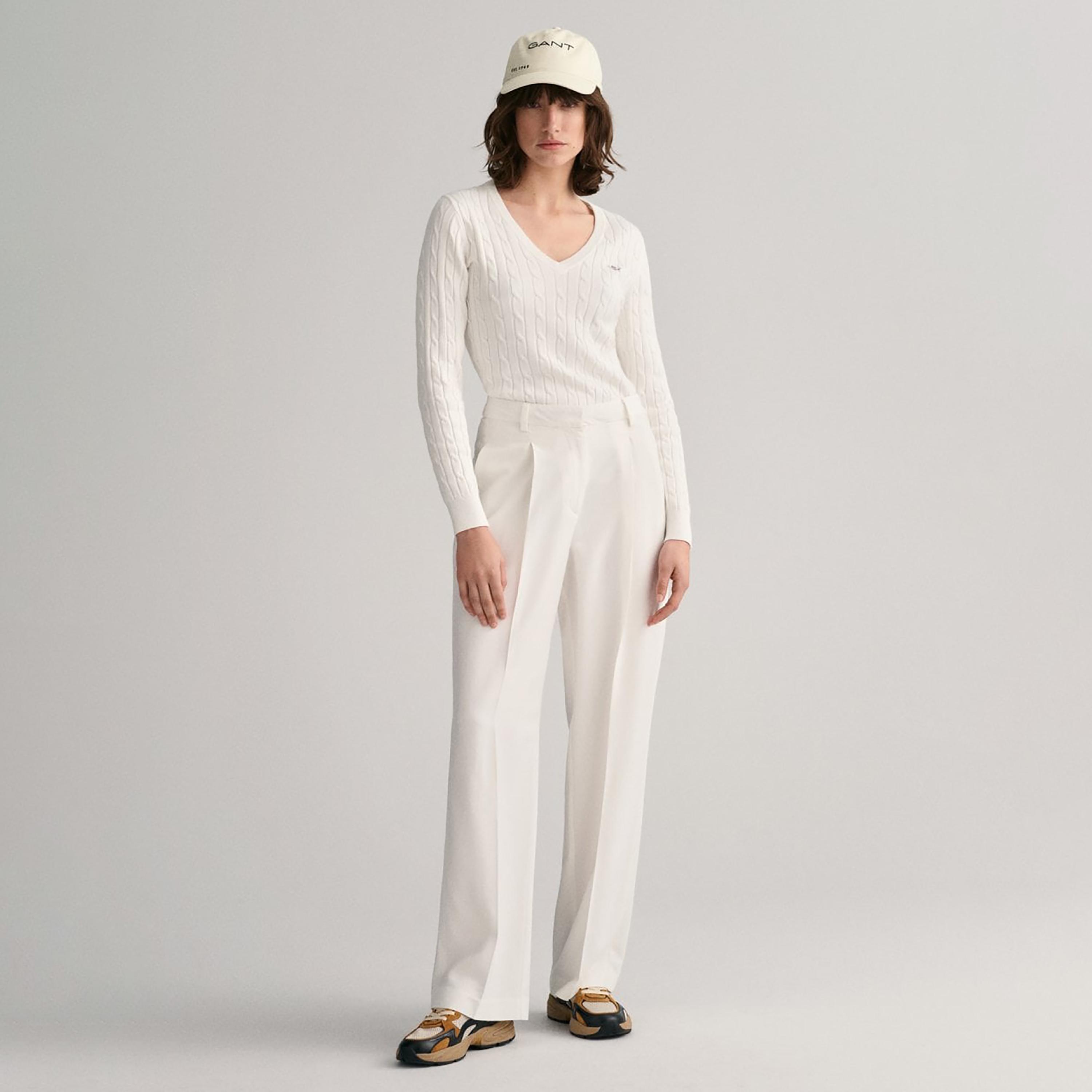 سويت شيرت محبوك بأكمام طويلة الخامس الرقبة من جانت-women-clothing-hoodiesandsweatshirts-hoodies-image-2