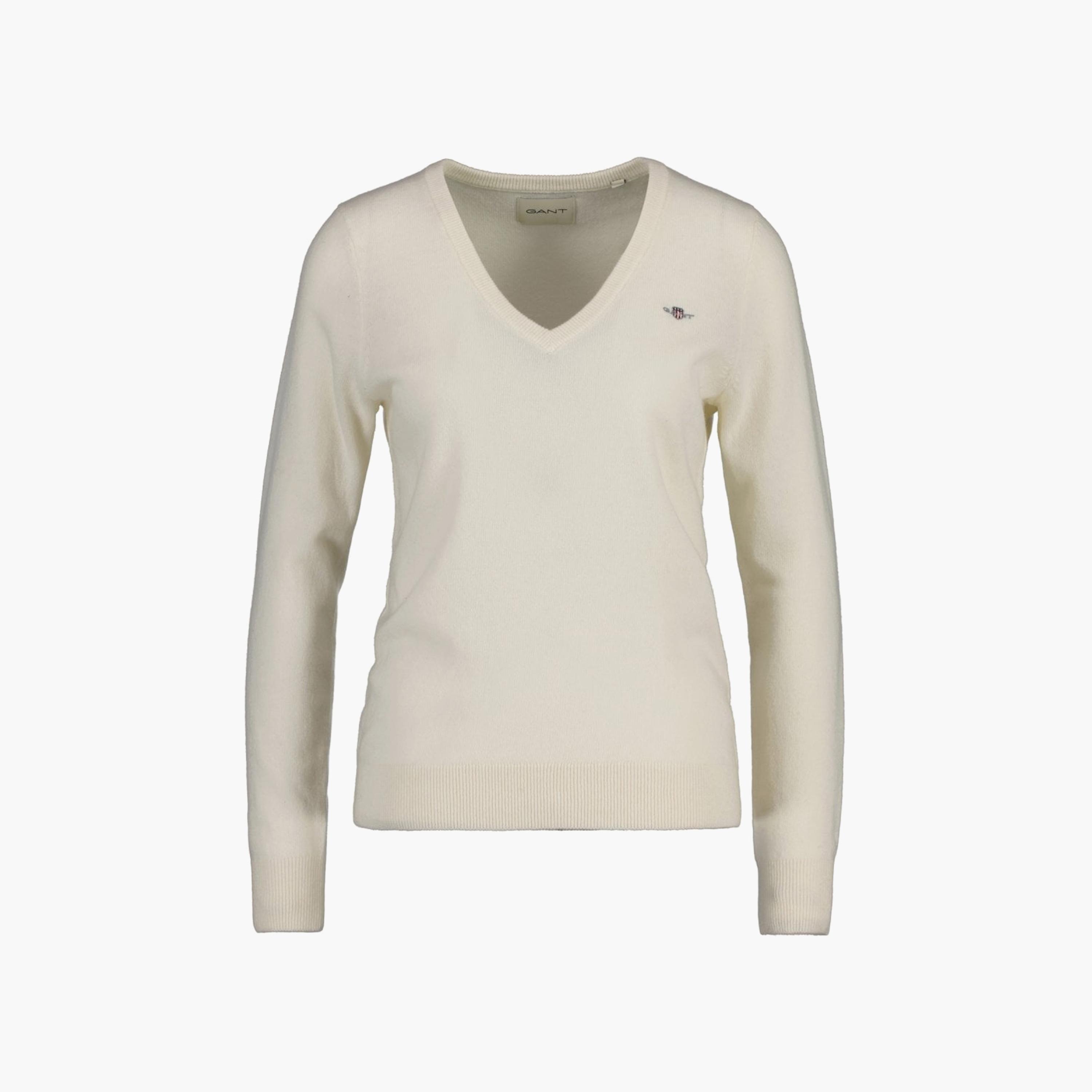 Gant Logo Detail V-Neck Long Sleeves Sweatshirt-women-clothing-hoodiesandsweatshirts-hoodies-image-1