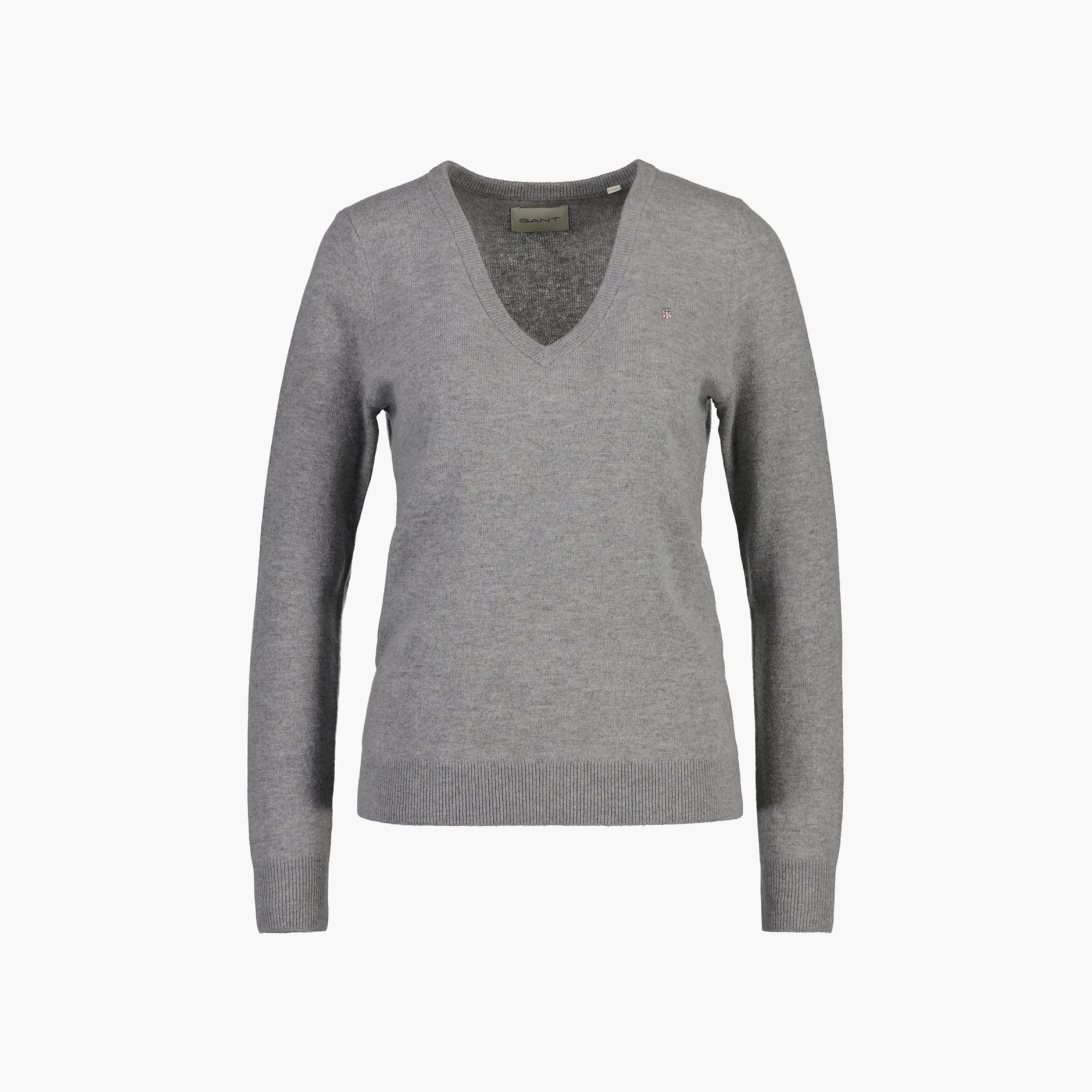 Gant Logo Detail V-Neck Long Sleeves Sweatshirt-women-clothing-hoodiesandsweatshirts-hoodies-image-1