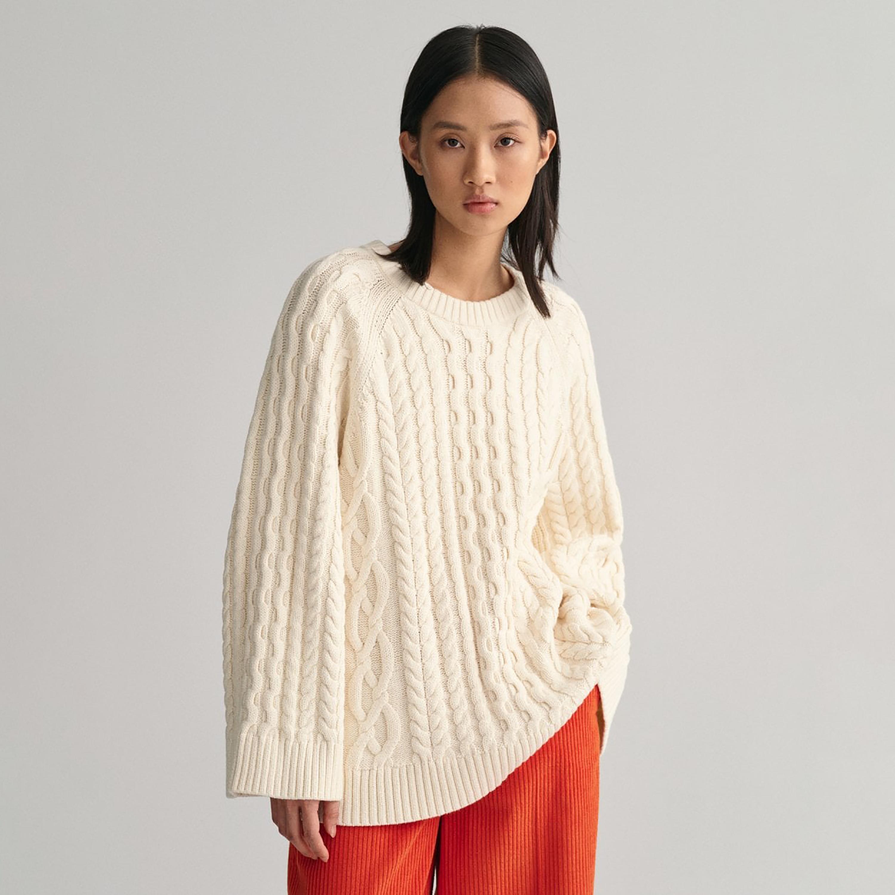 سويت شيرت محبوك بأكمام طويلة وياقة دائرية من جانت-women-winterwear-hoodiesandsweatshirts-hoodies-image-1