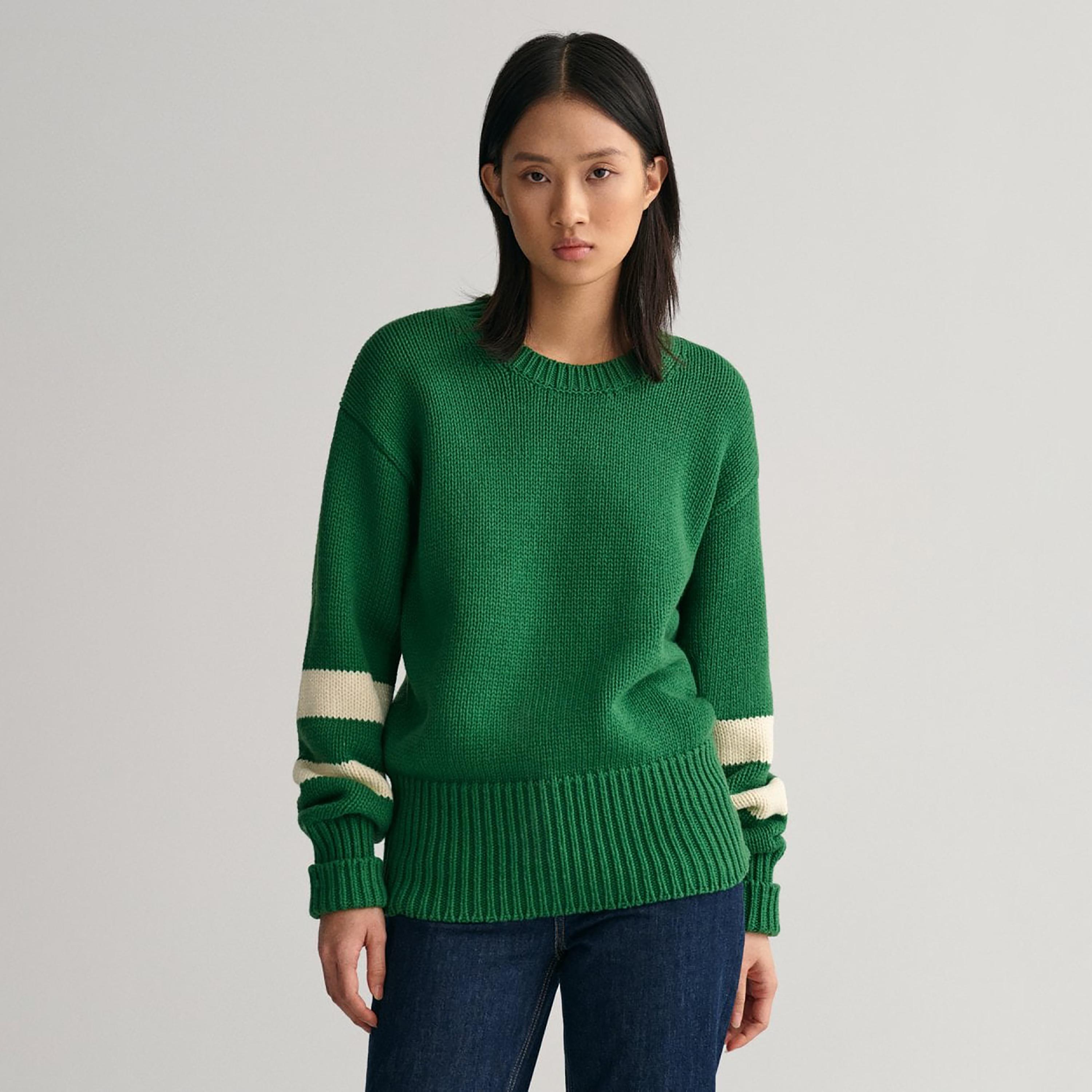 Gant Knitted Crew Neck Long Sleeves Sweatshirt-women-winterwear-hoodiesandsweatshirts-hoodies-image-1