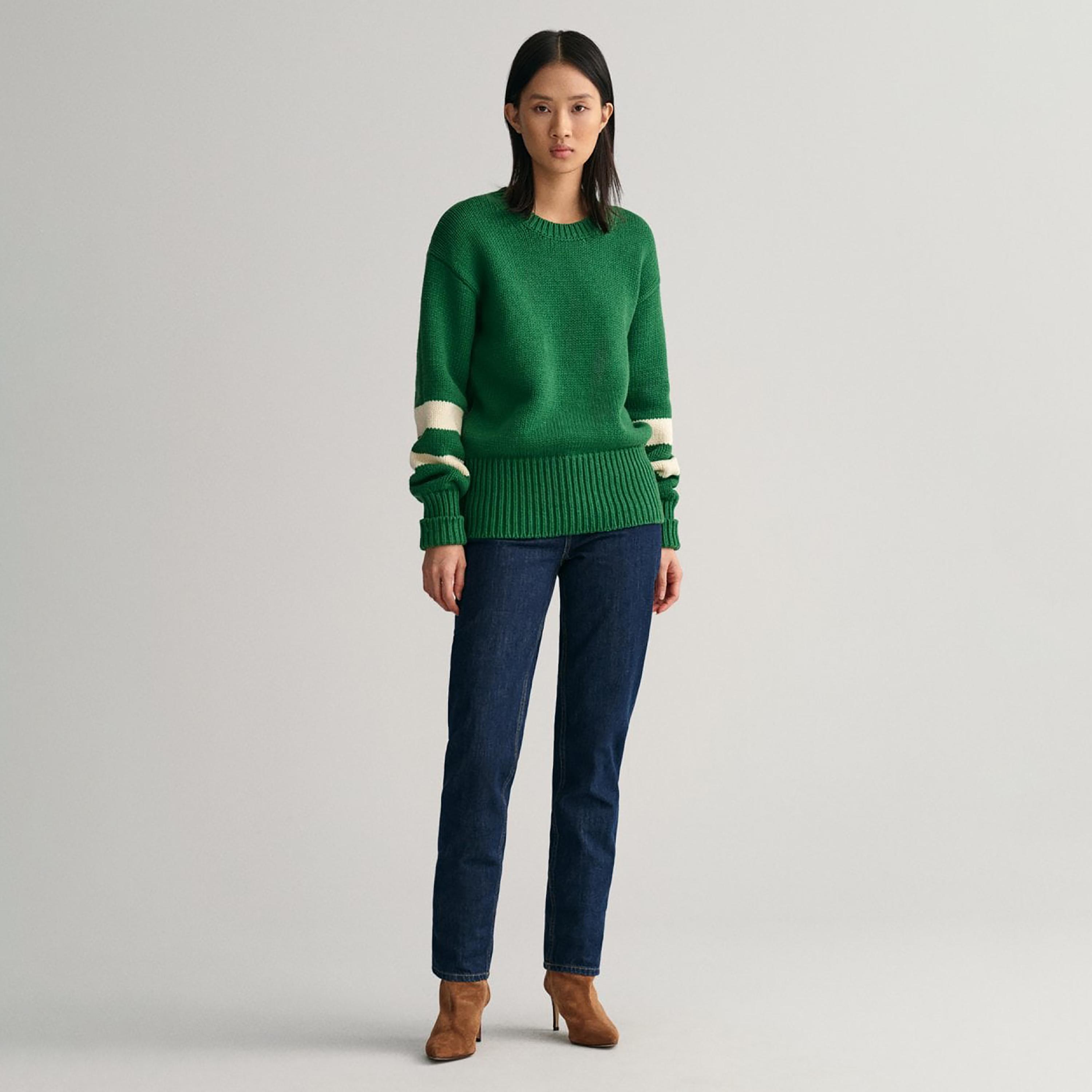 Gant Knitted Crew Neck Long Sleeves Sweatshirt-women-winterwear-hoodiesandsweatshirts-hoodies-image-2