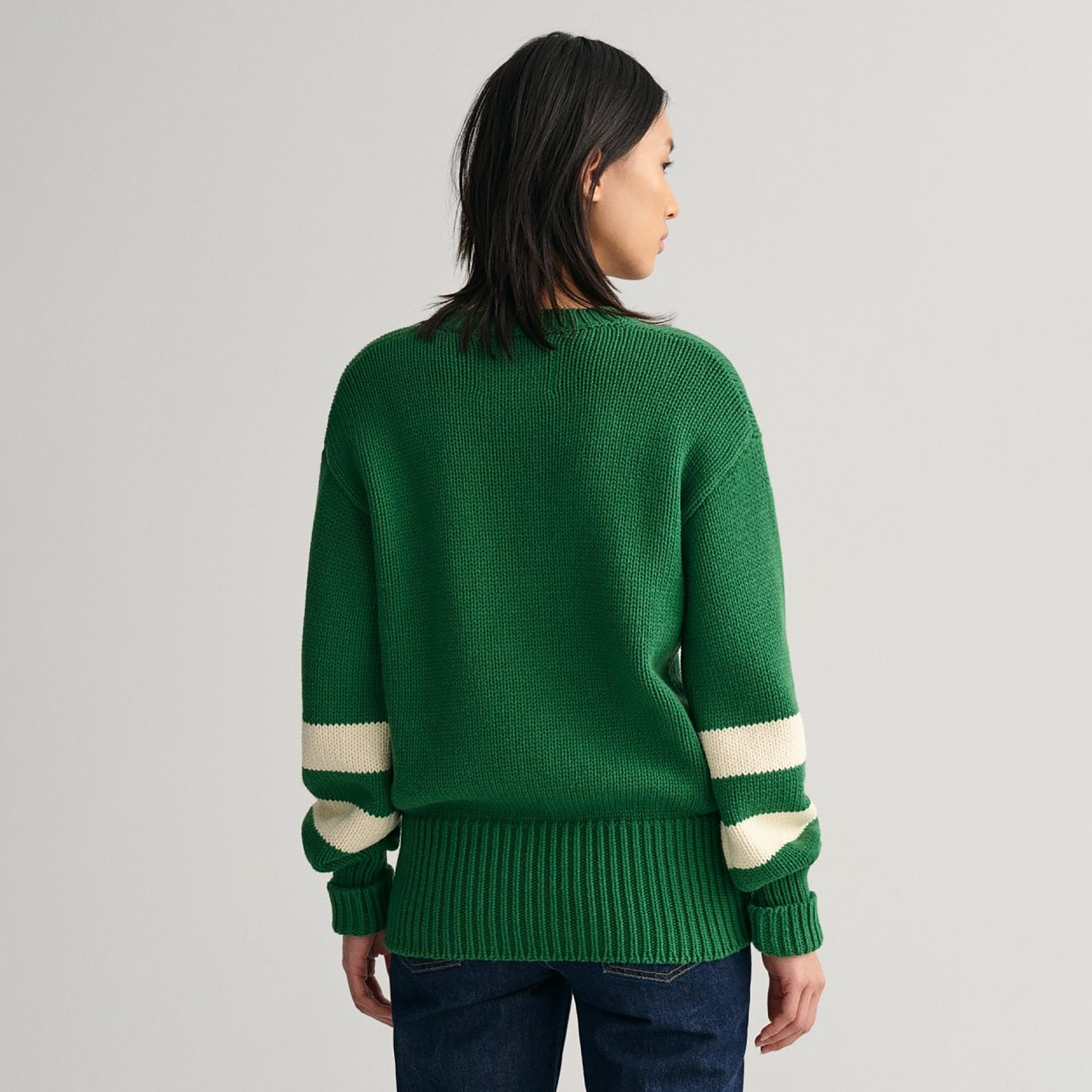 Gant Knitted Crew Neck Long Sleeves Sweatshirt-women-winterwear-hoodiesandsweatshirts-hoodies-image-4