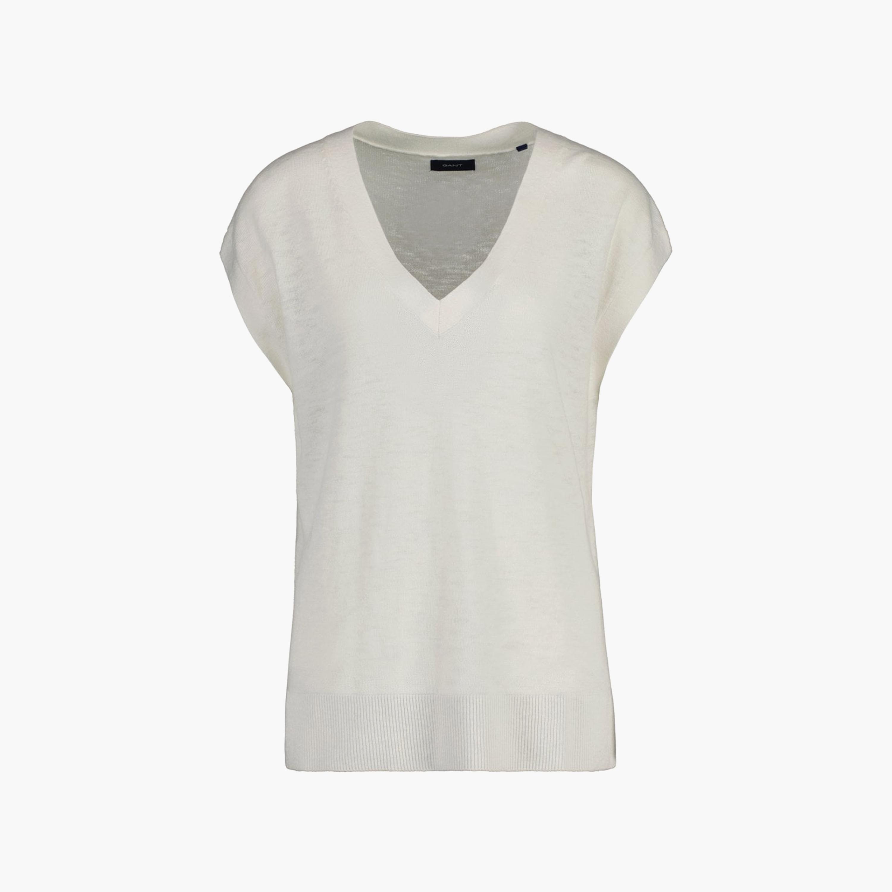 Gant Plain V-Neck Sleeveless Sweatshirt-women-winterwear-hoodiesandsweatshirts-hoodies-image-1