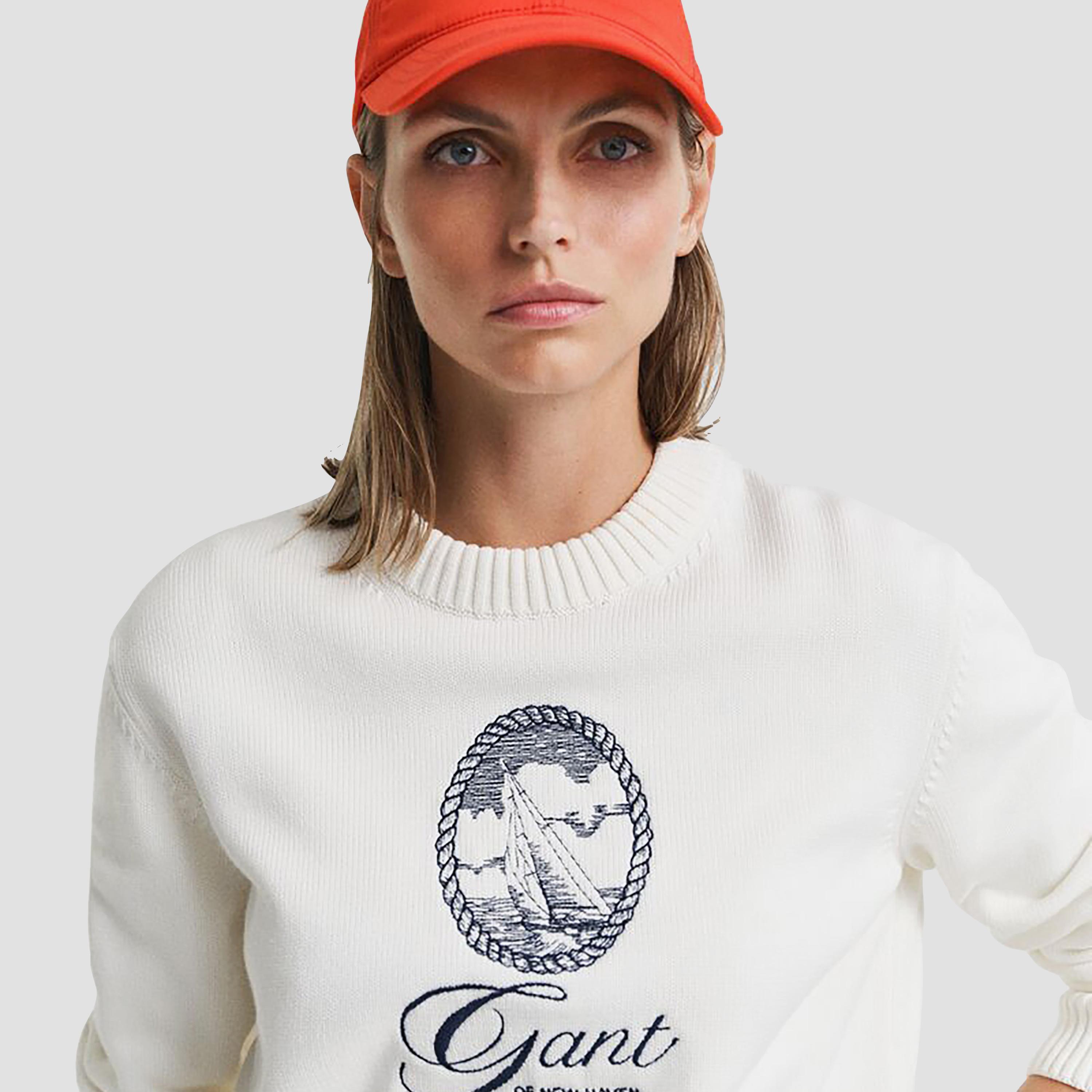 Gant Graphic Print Round Neck Long Sleeves Women's Pullover-women-winterwear-cardigansandjumpers-jumpers-image-3