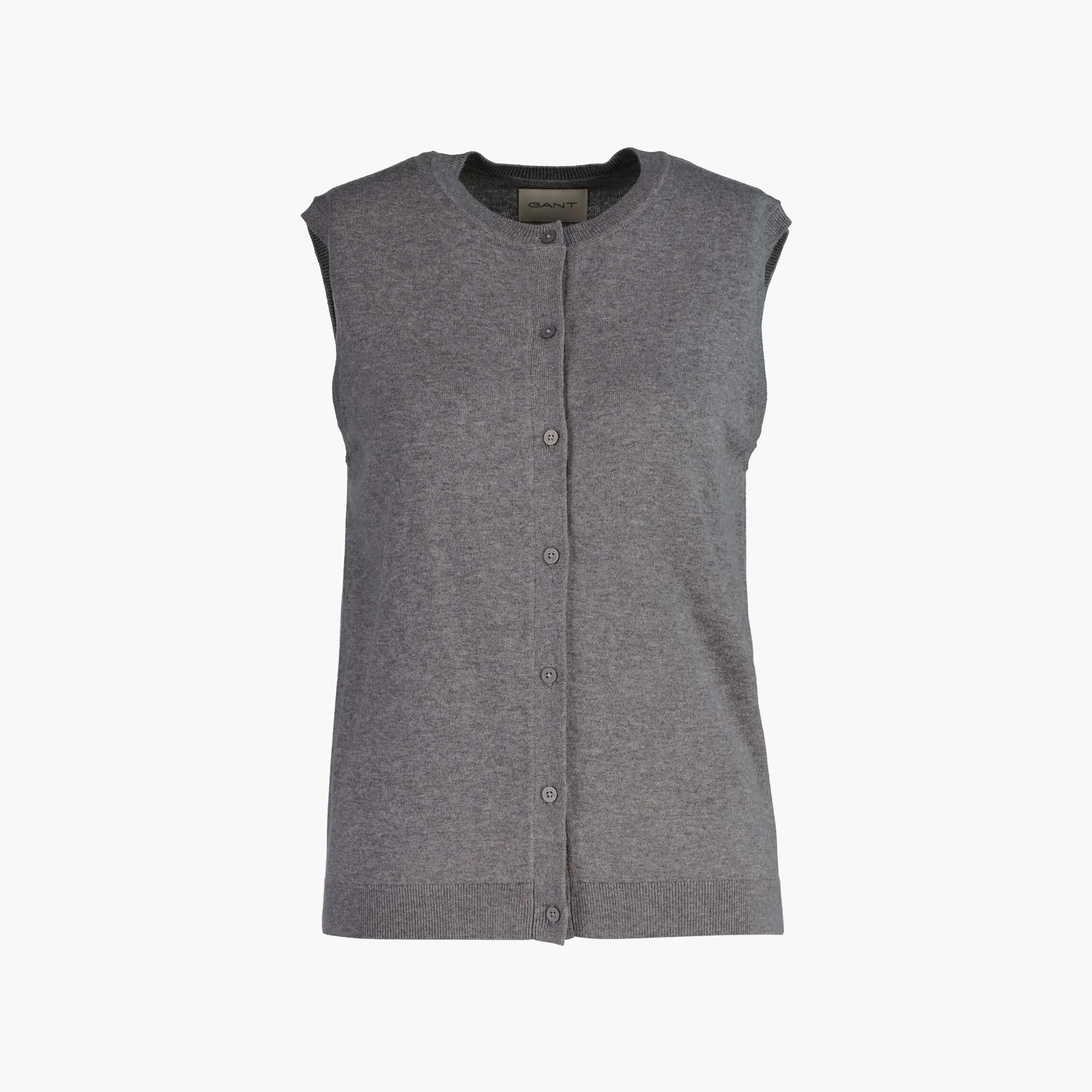 Gant Plain Round Neck Sleeveless Women's Cardigan-women-winterwear-cardigansandjumpers-cardigans-image-6