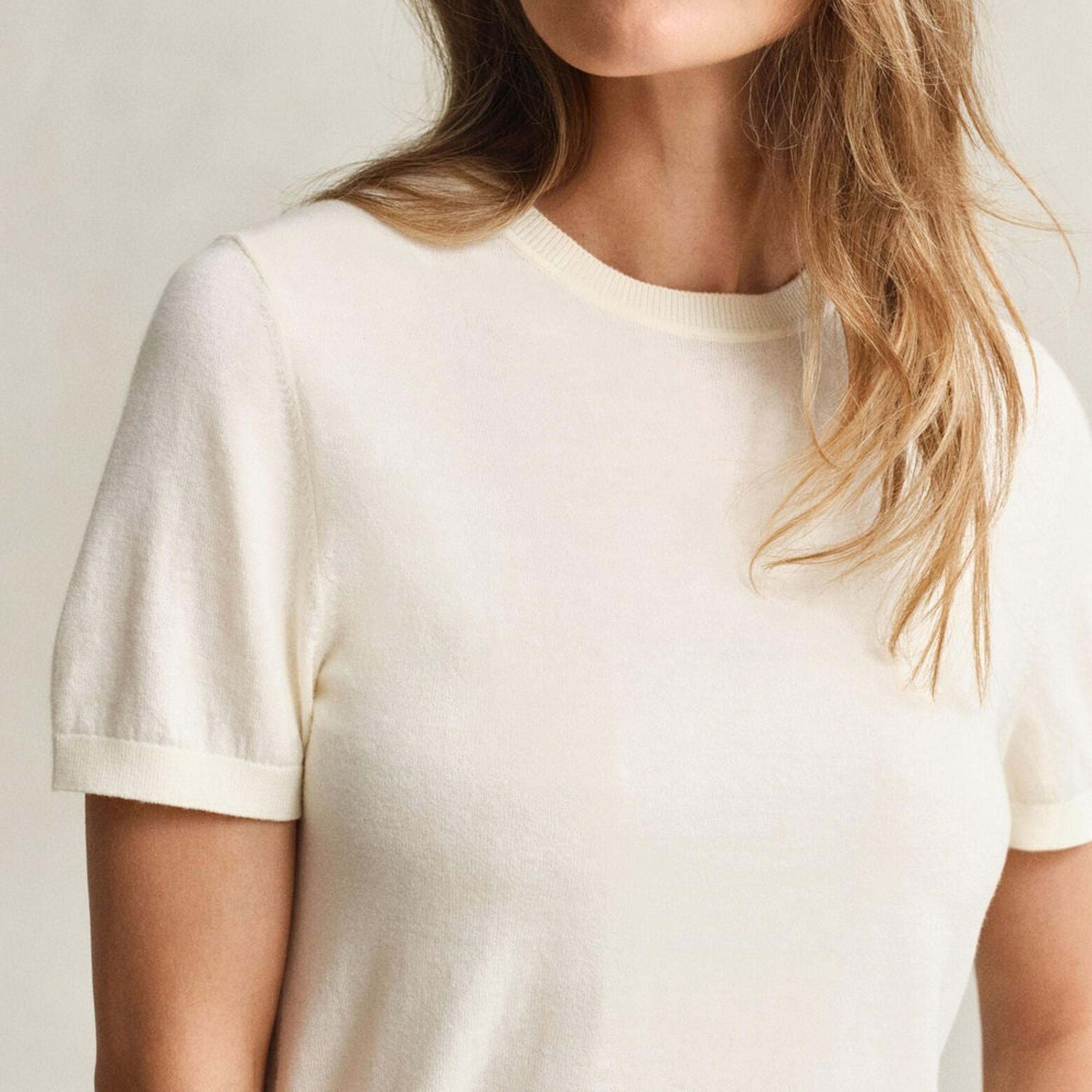 Gant Knitted Crew Neck Short Sleeves Women's Sweater-women-winterwear-cardigansandjumpers-jumpers-image-2