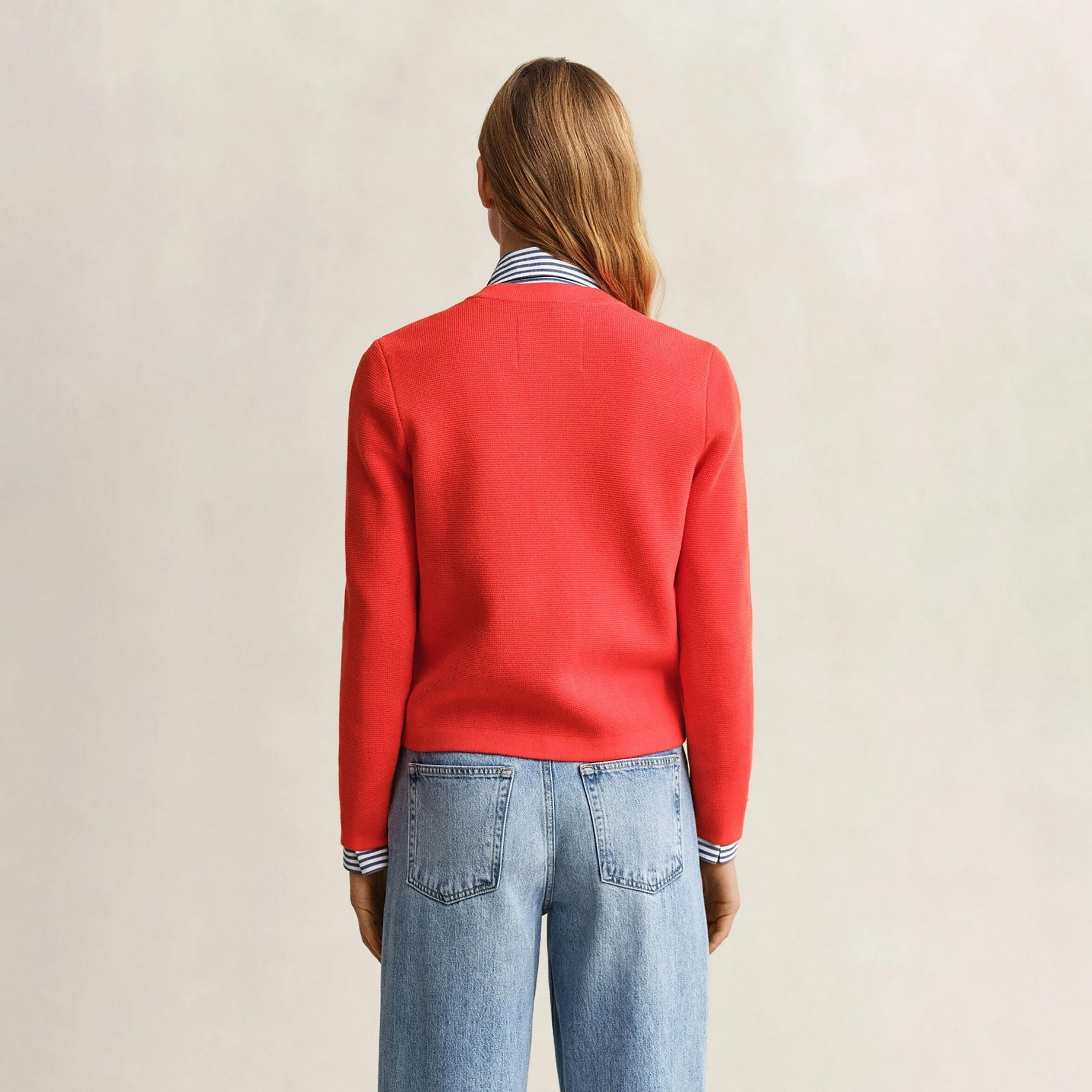 كارديجان نسائي محبوك بياقة مستديرة وأكمام طويلة من غانت-women-winterwear-cardigansandjumpers-cardigans-image-4