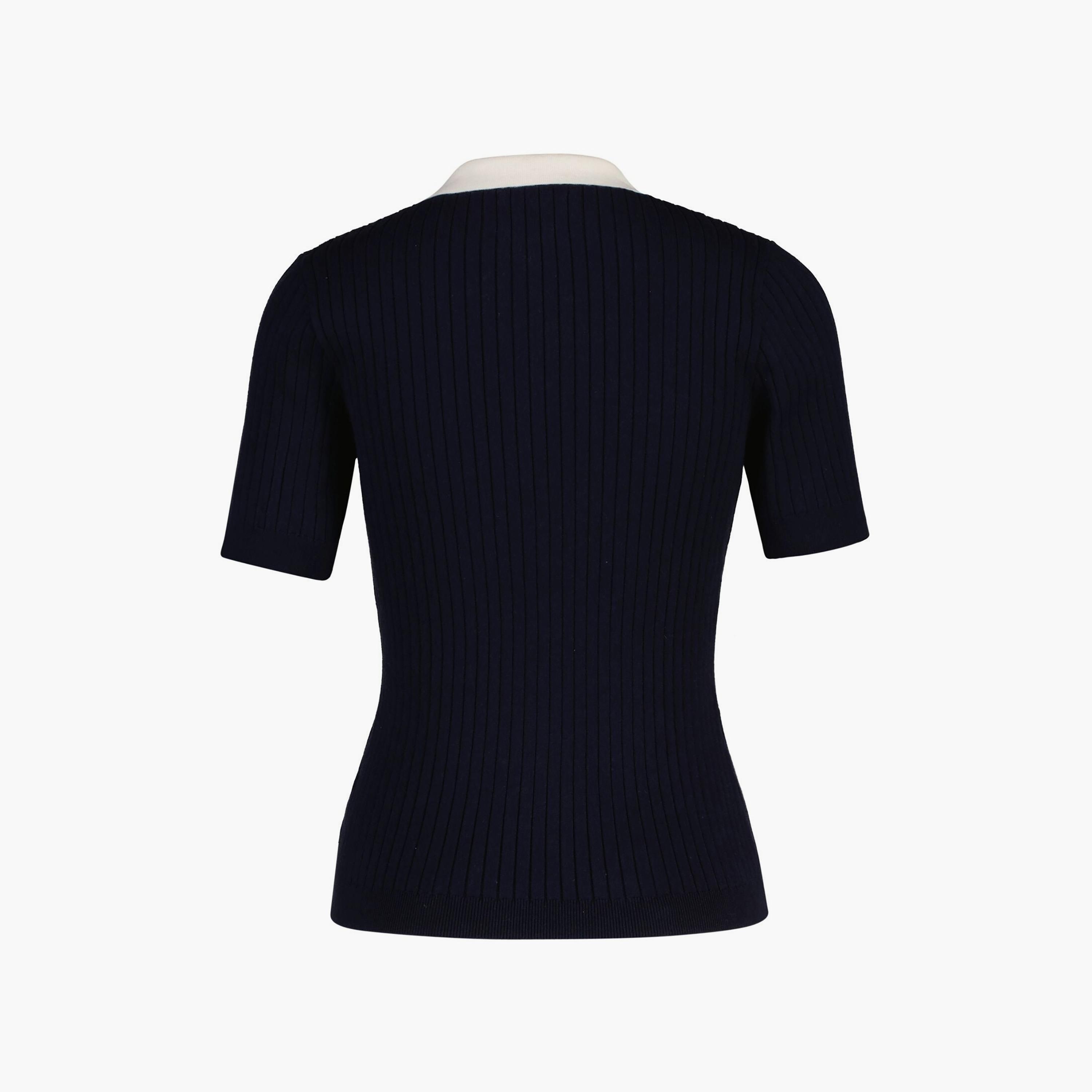 سويتر نسائي مضلع بأكمام قصيرة وبياقة من جانت-women-clothing-cardigansandjumpers-jumpers-image-1