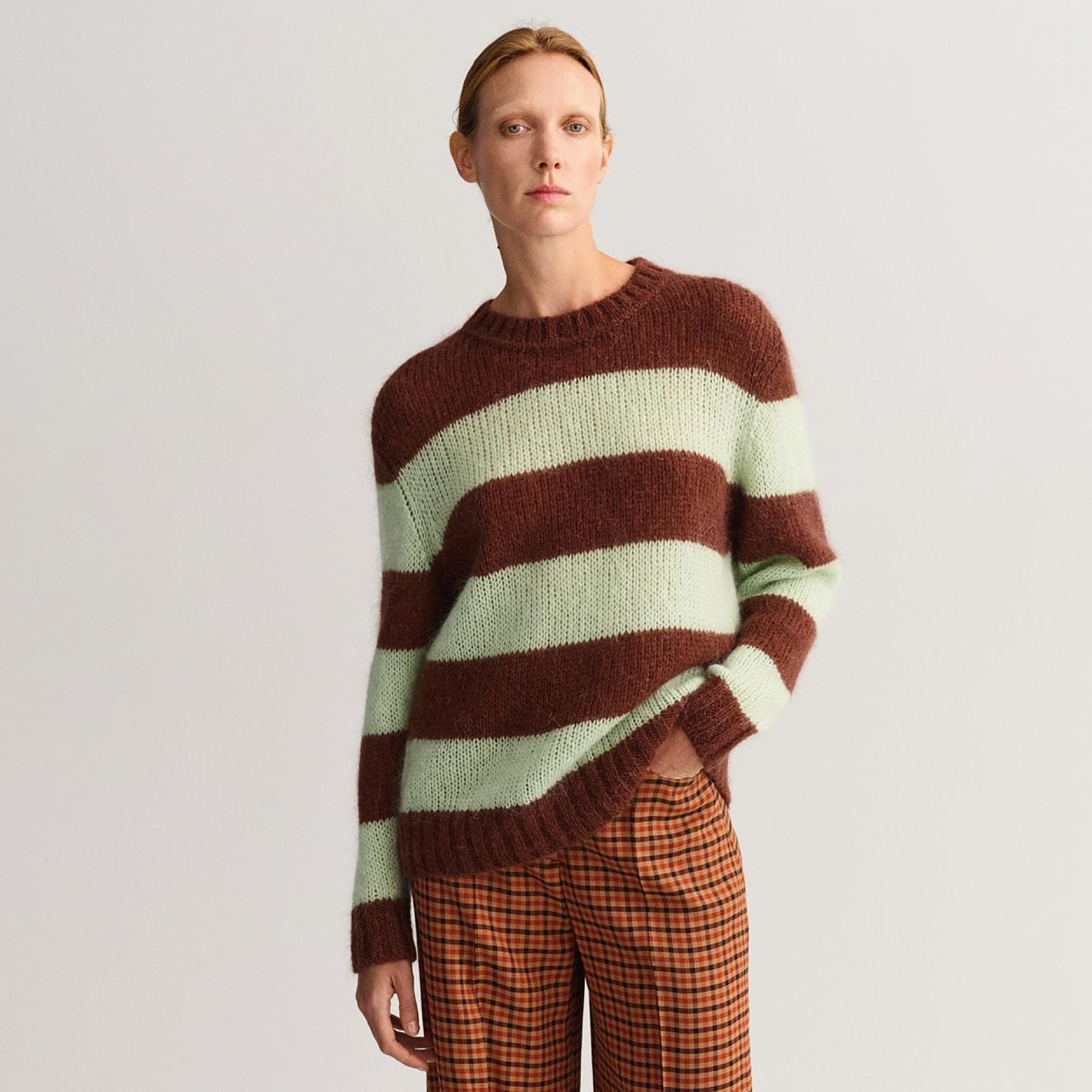 Gant Striped Crew Neck Sweater-women-clothing-cardigansandjumpers-jumpers-image-2