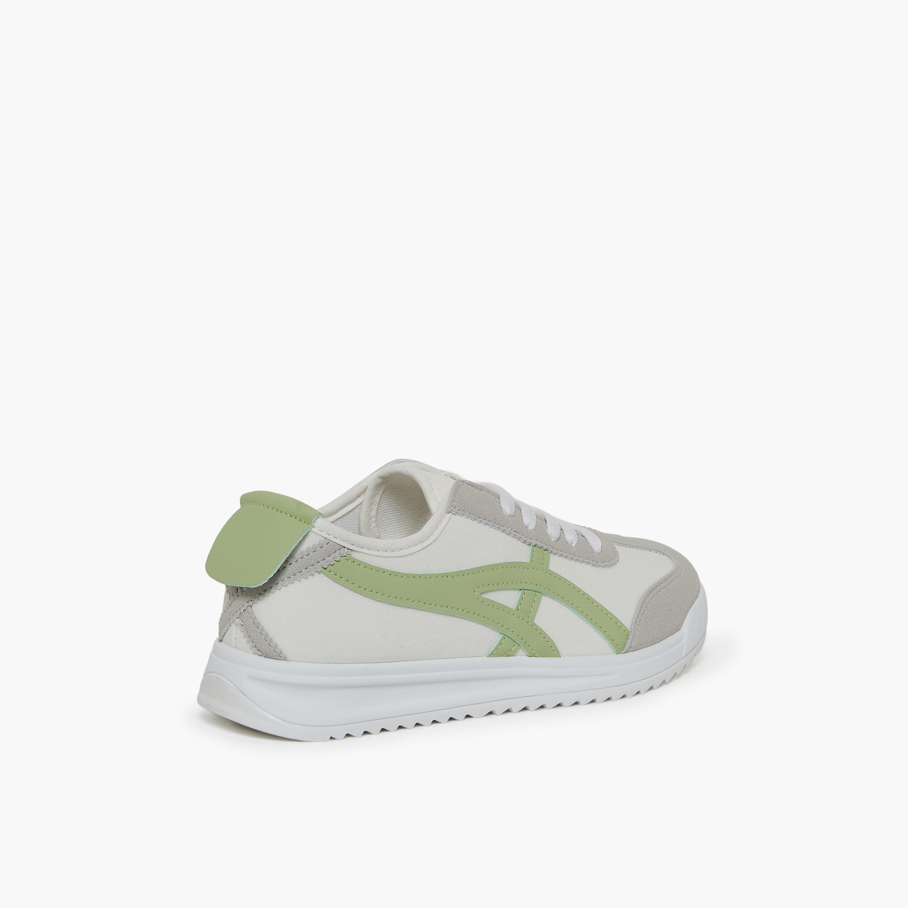 جيومني - حذاء رياضي كيم برباط نعل سميك كاحل منخفض للنساء | 481TF311-5-WHTGRN-women-shoes-sneakers-image-5